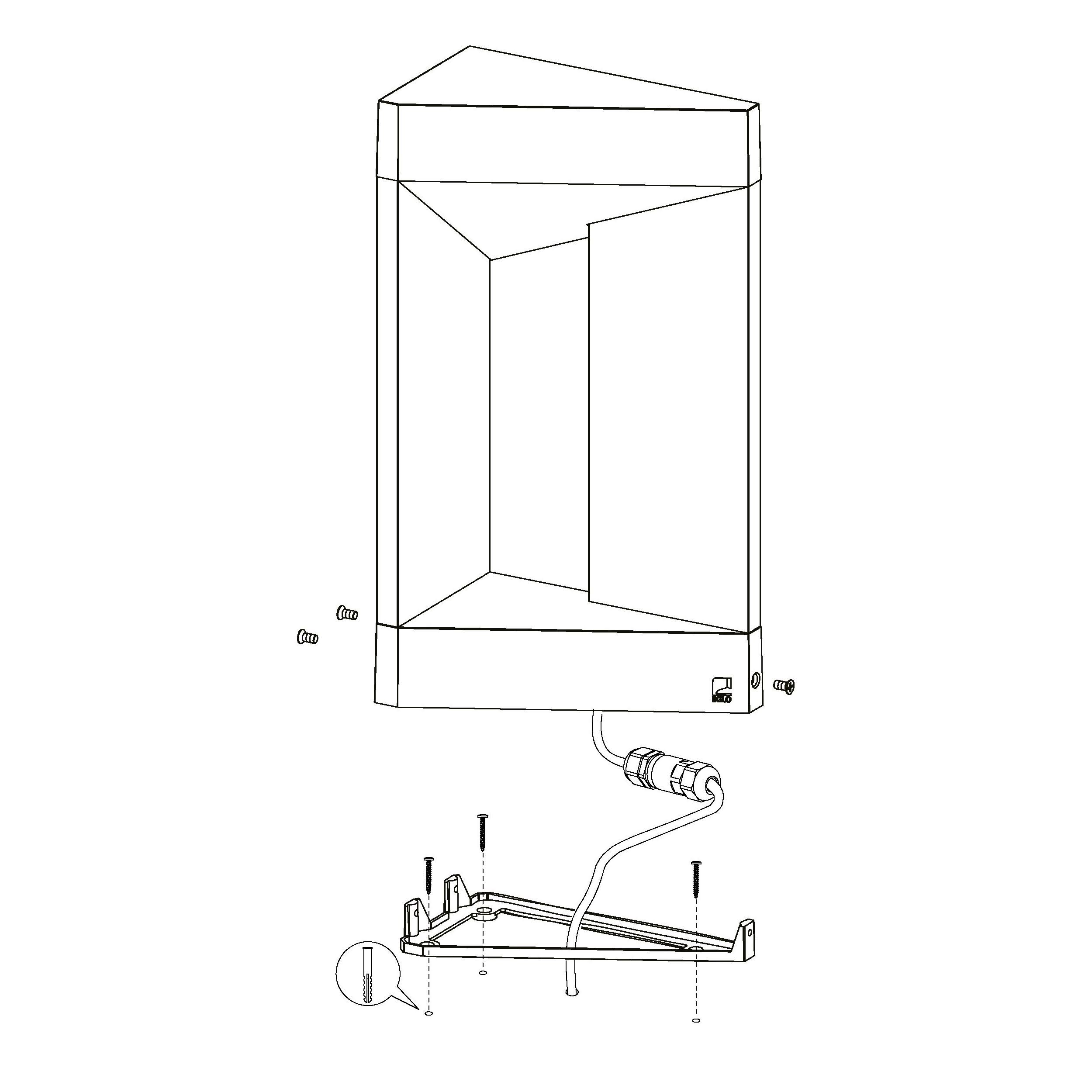 Lampadaire extérieur LED NEMBRO noir H80cm
