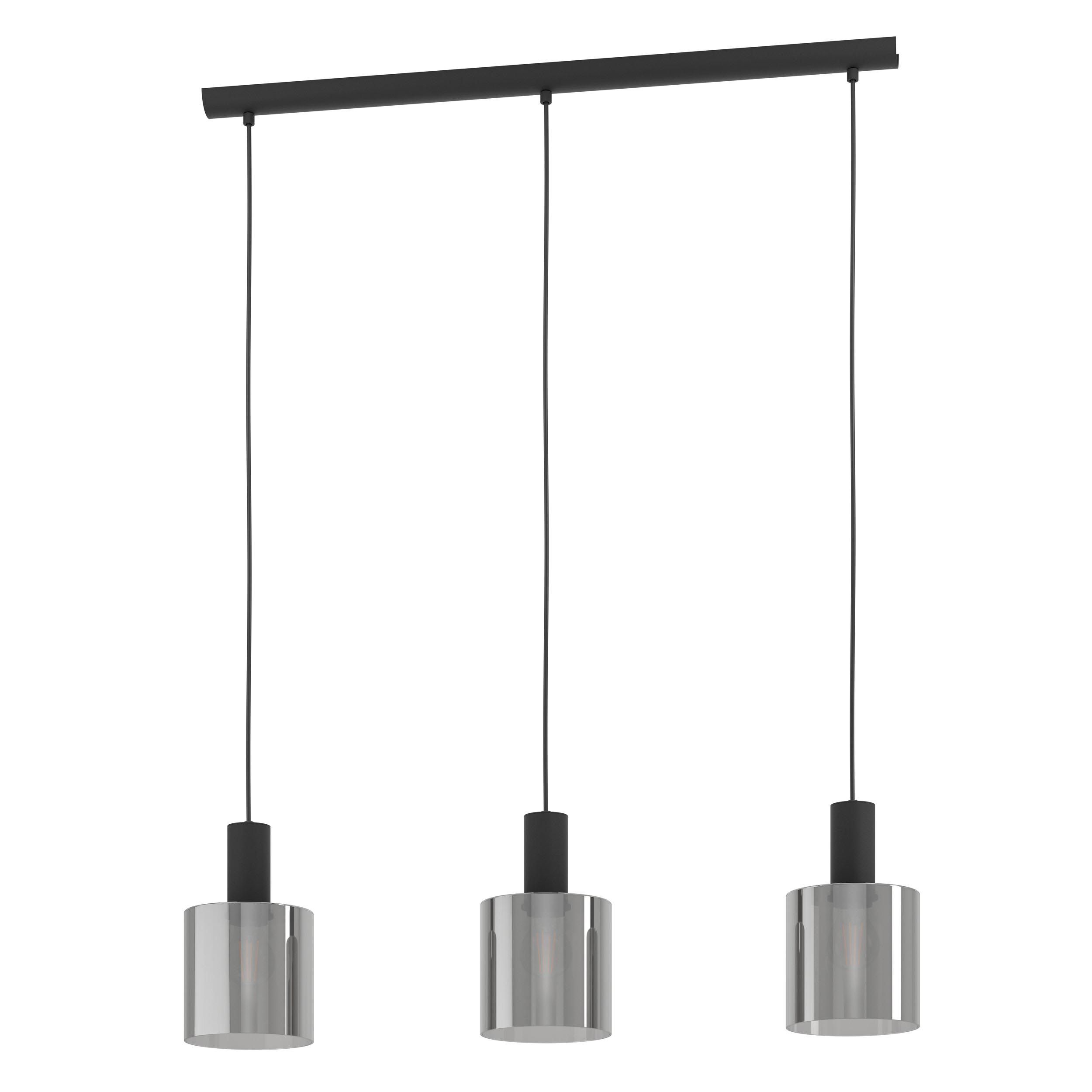 Suspension GOROBISA noir/verre fumé L85cm