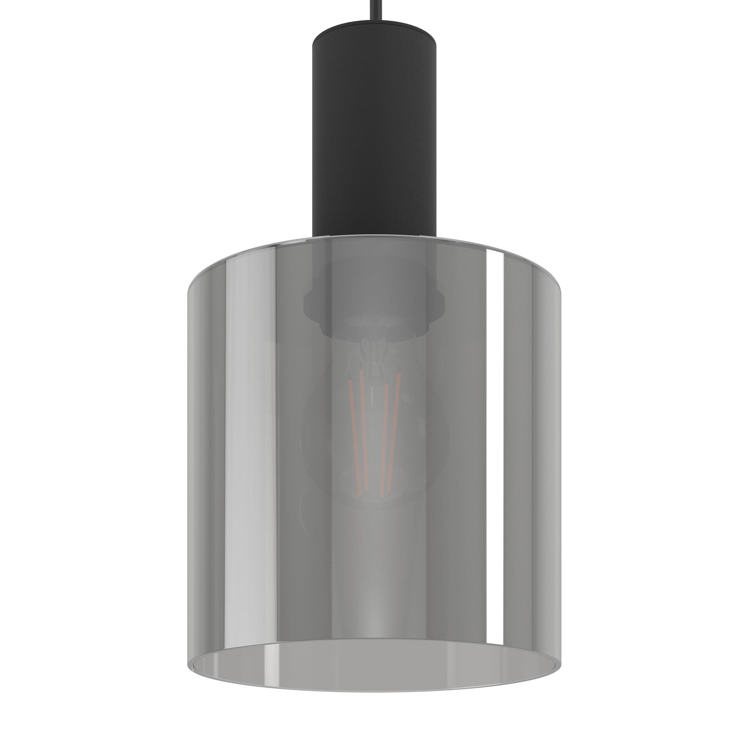 Suspension GOROBISA noir/verre fumé L85cm