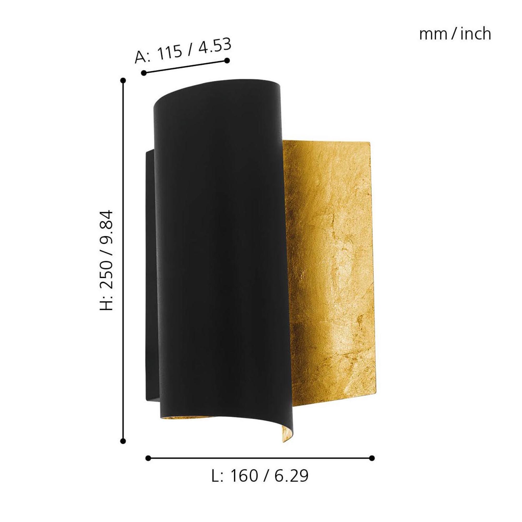 Applique FALICETTO noir L59,5cm