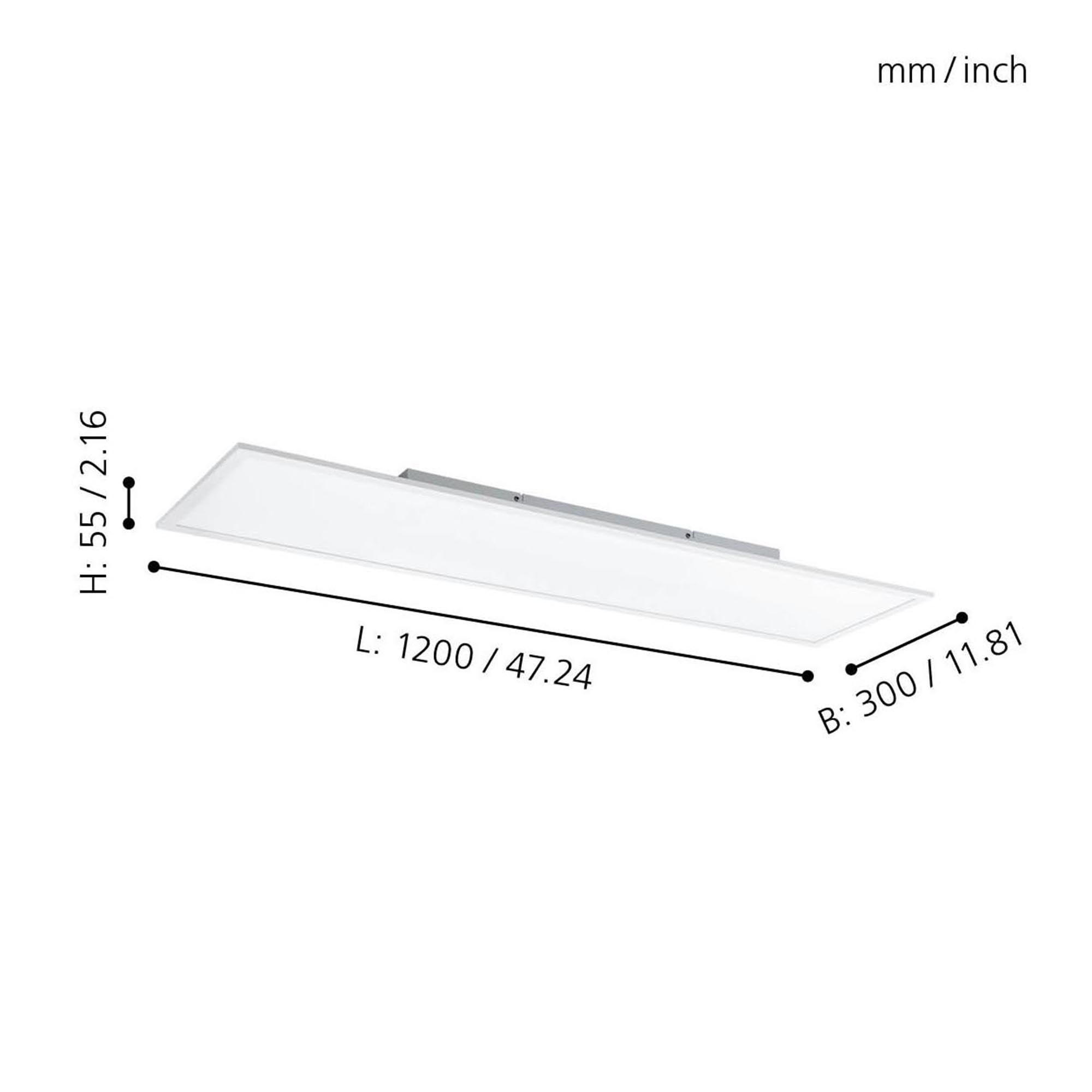 Plafonnier LED SALOBRENA-B blanc L120cm