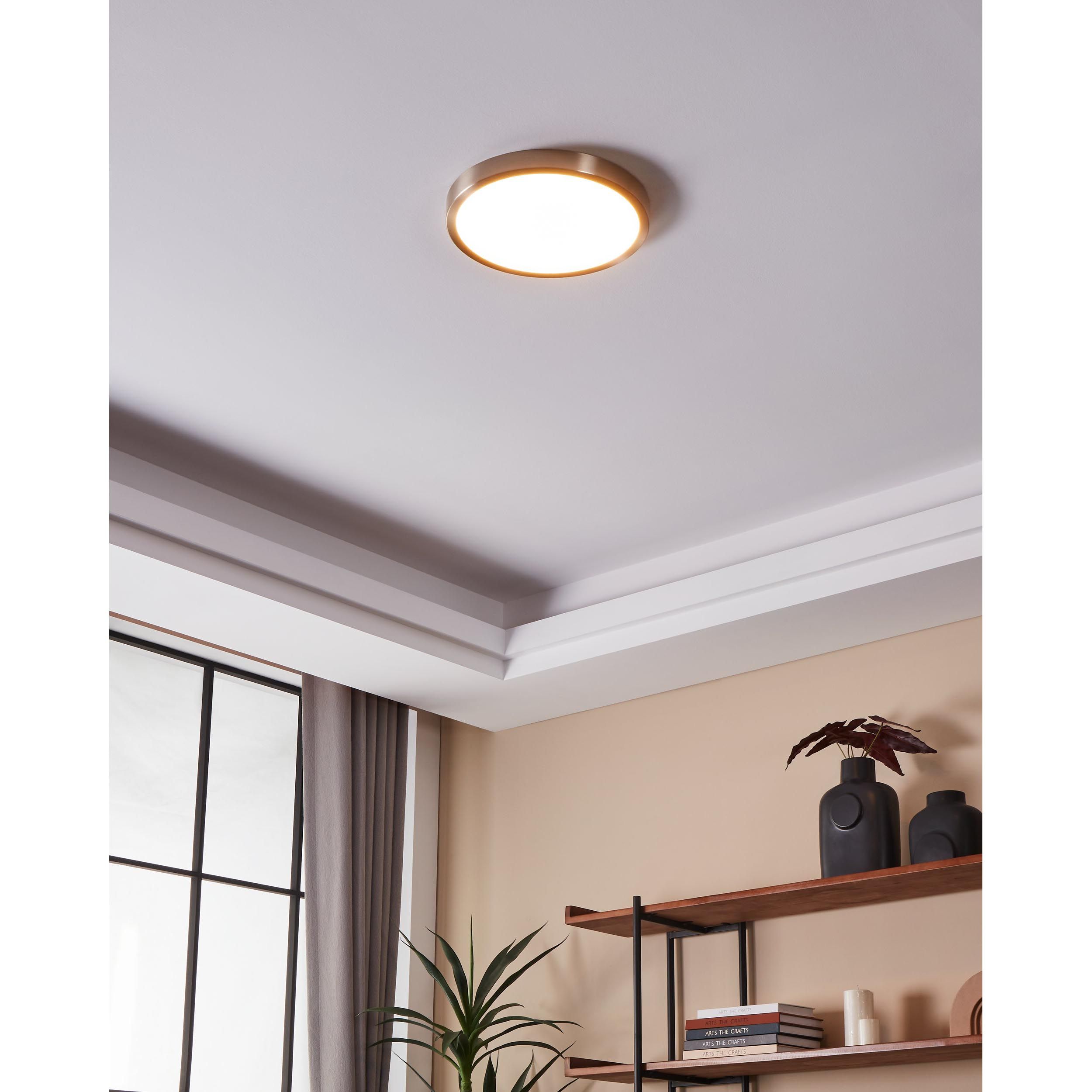 Spot LED FUEVA-Z connecté nickel Ø21cm