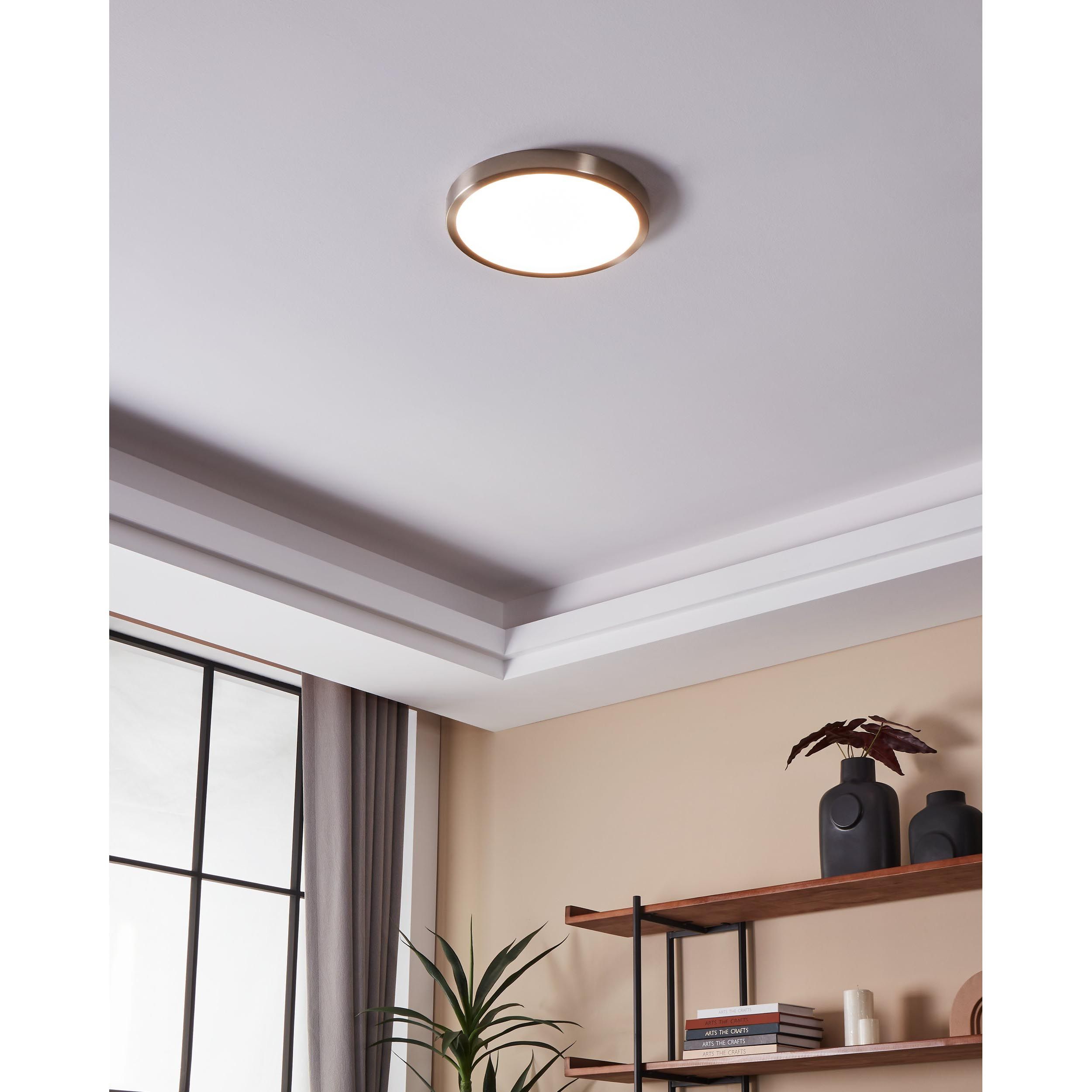 Spot LED FUEVA-Z connecté nickel Ø21cm