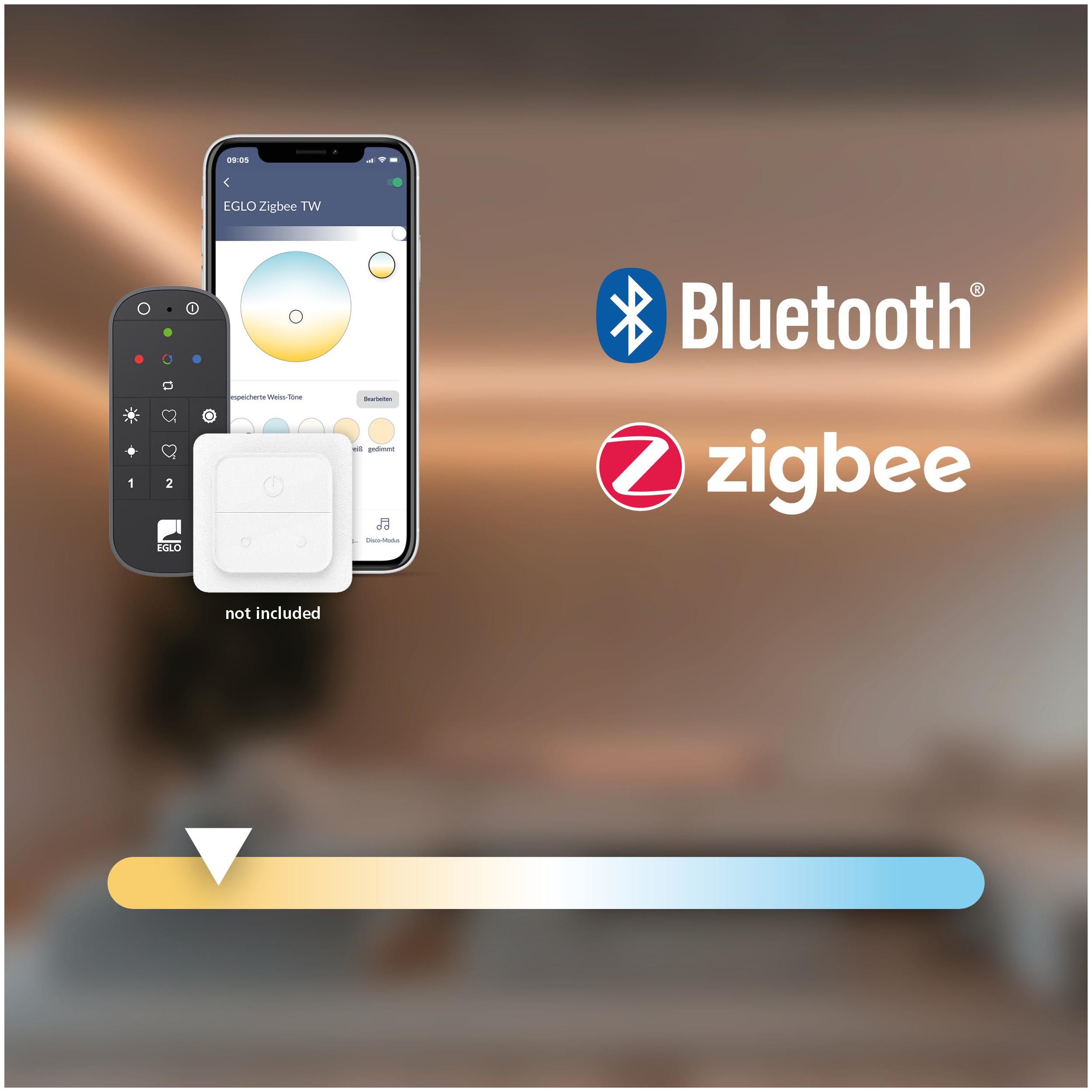 Spot LED FUEVA-Z connecté noir Ø21,6cm