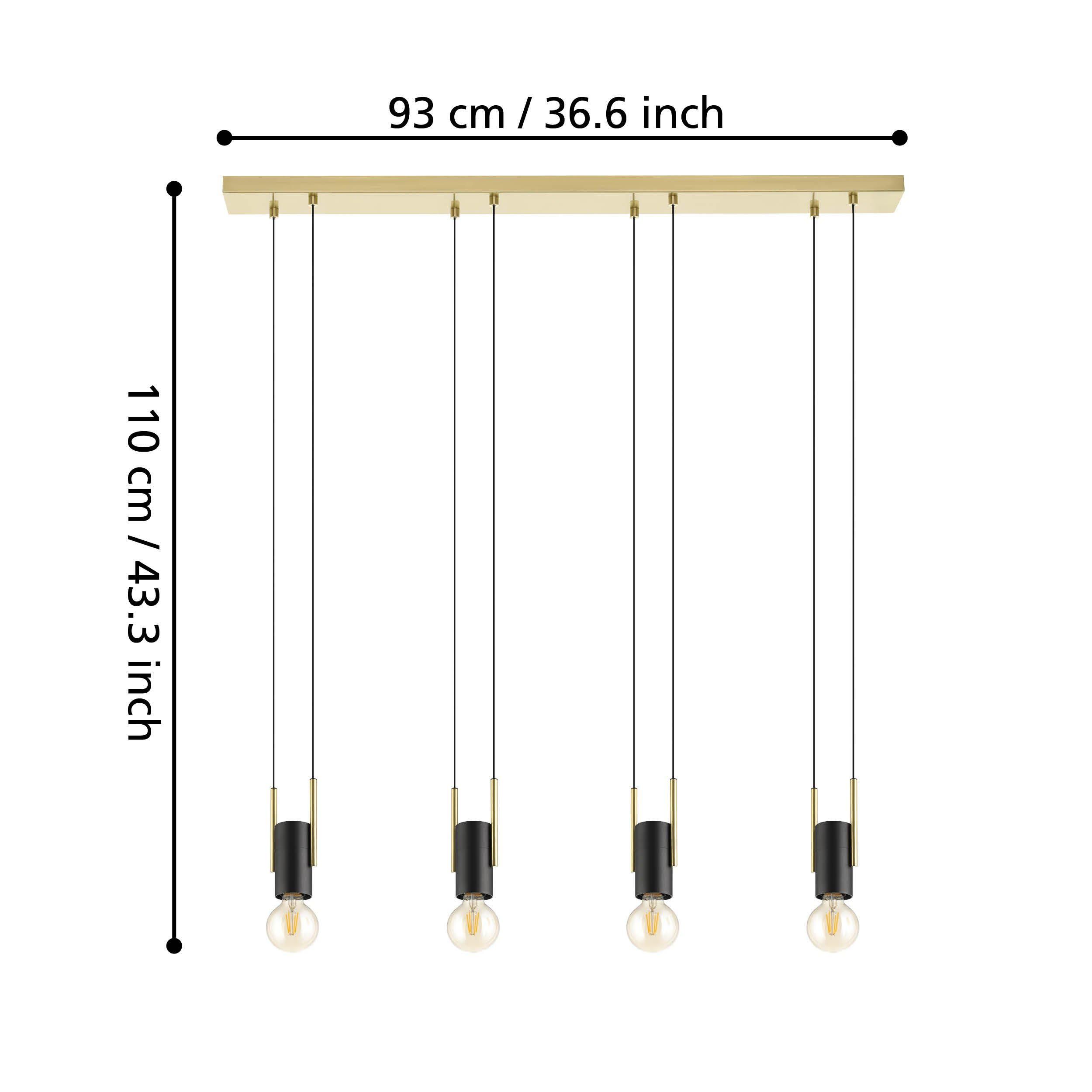 Suspension BITACHITO doré L93cm