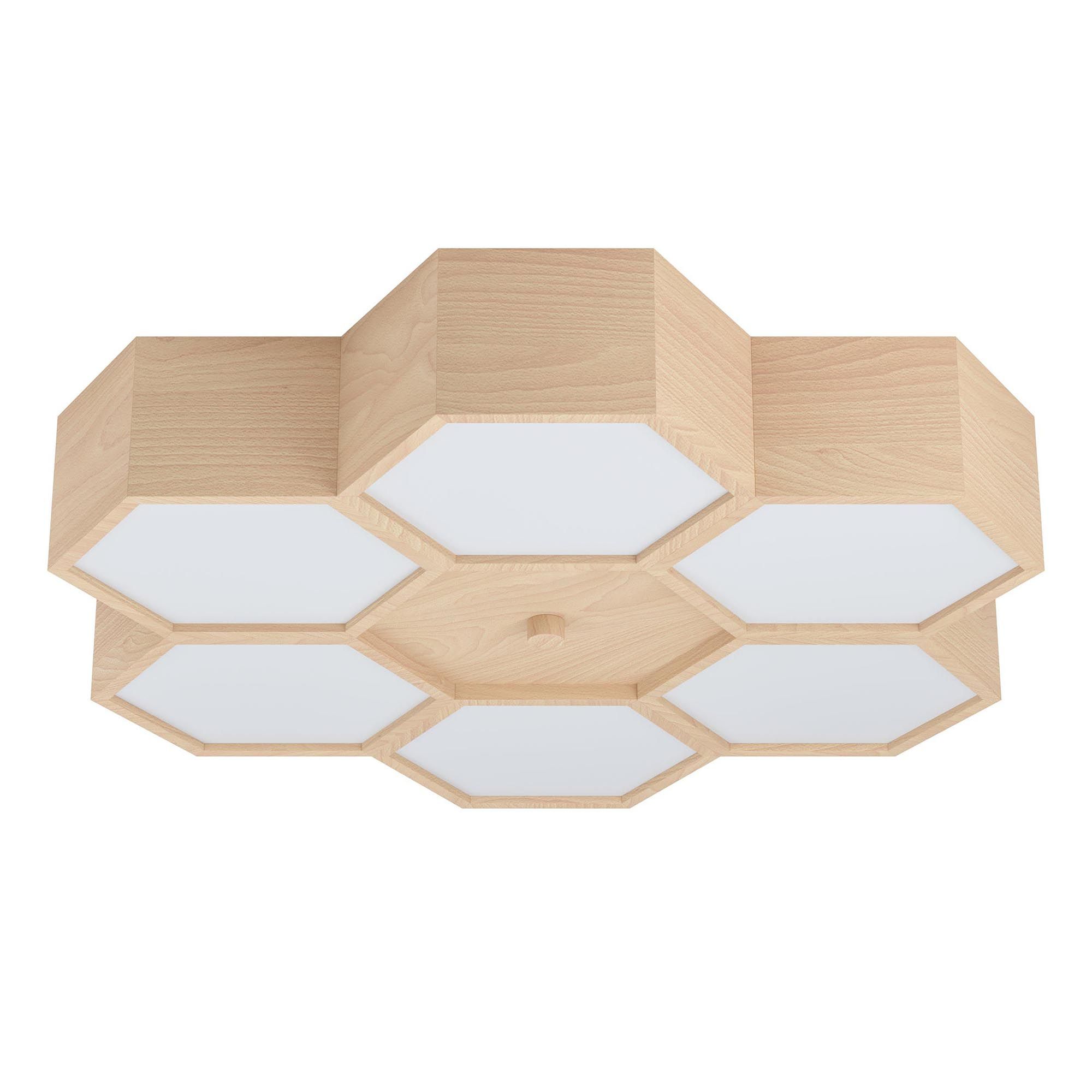 Plafonnier MIRLAS bois/naturel L54cm