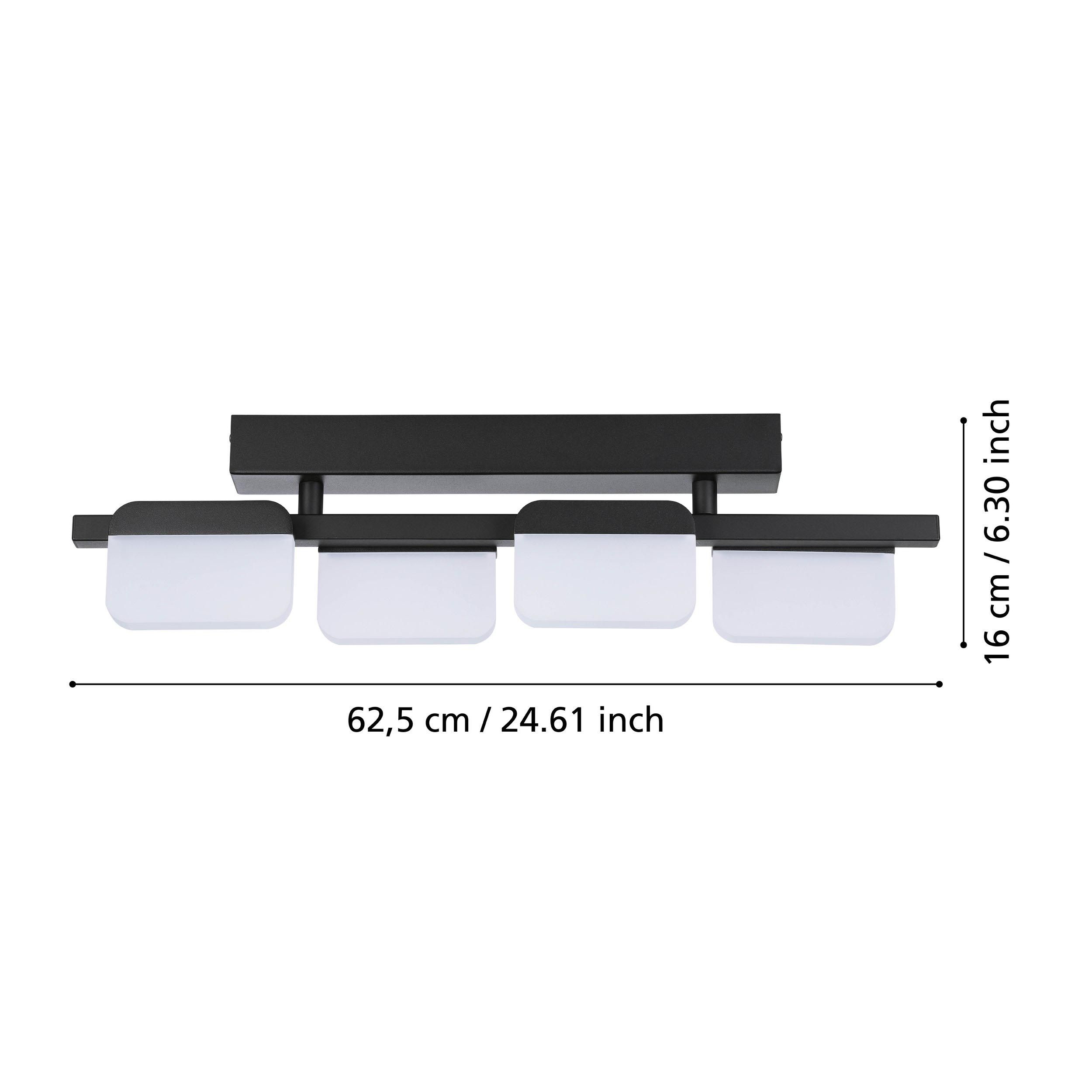 Plafonnier LED ERVIDEL noir L37cm