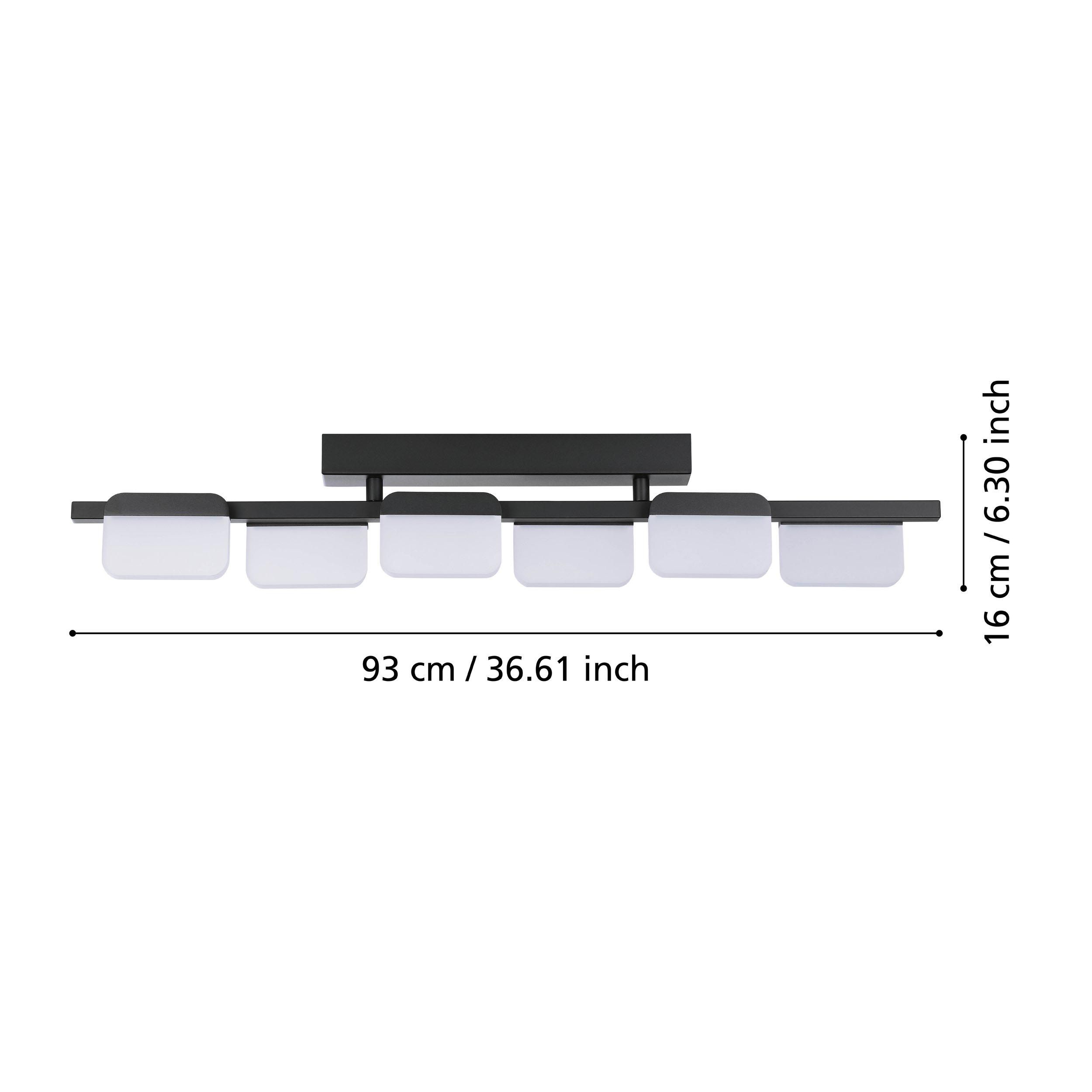 Plafonnier LED ERVIDEL noir L21cm