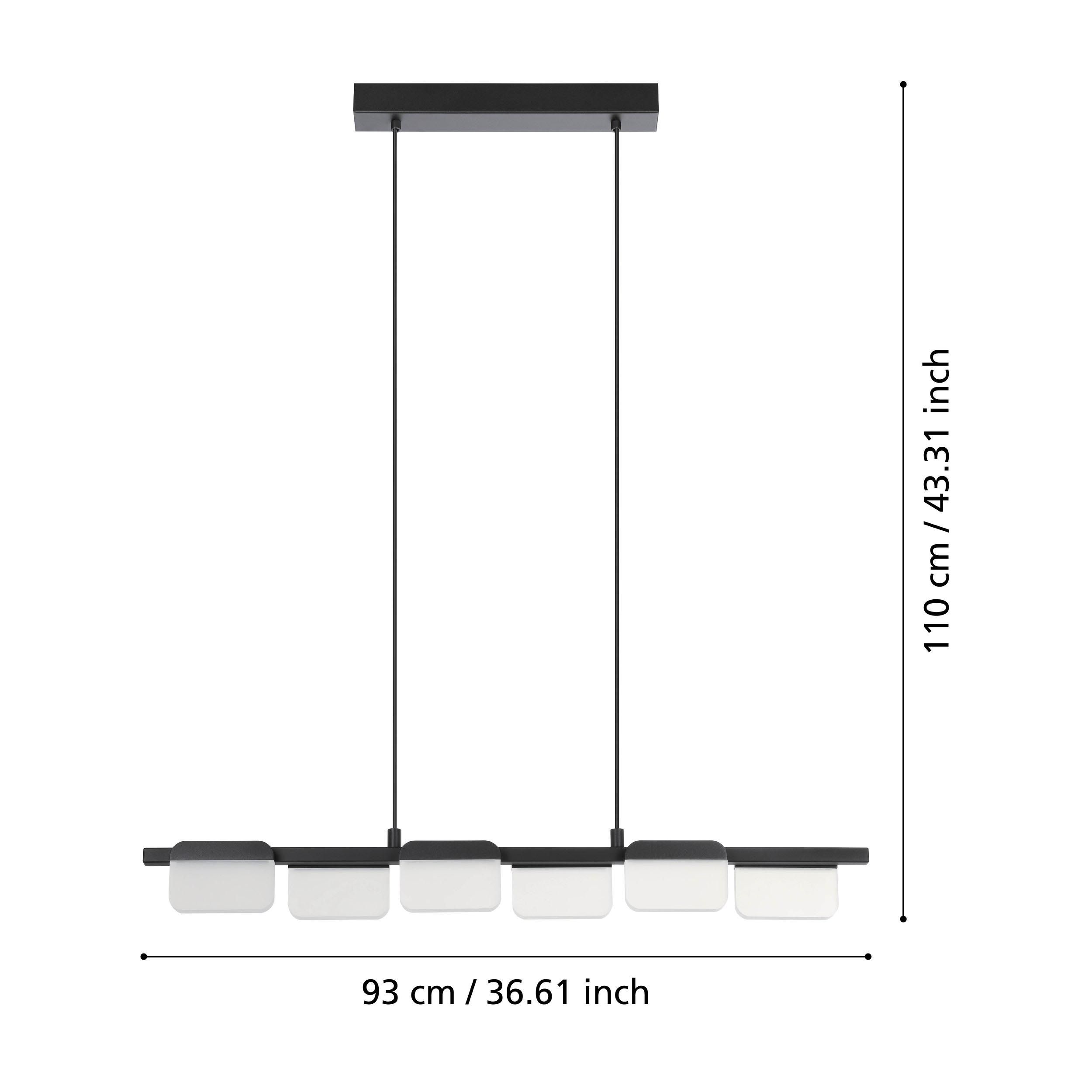Suspension LED ERVIDEL noir L93cm