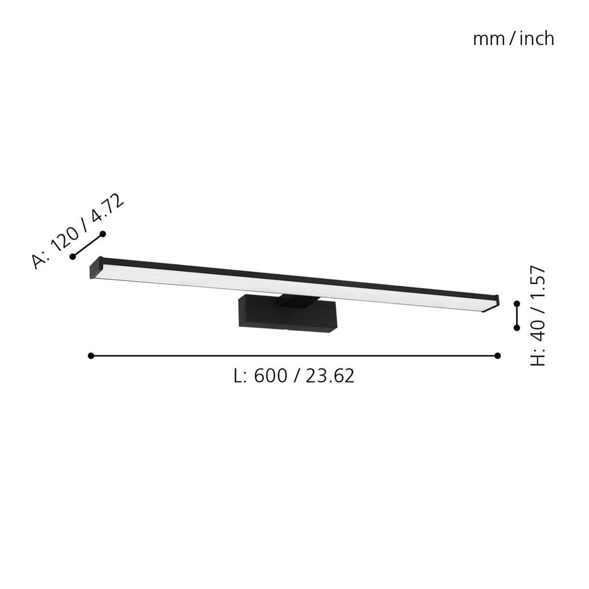 Applique LED PANDELLA 1 noir L60cm