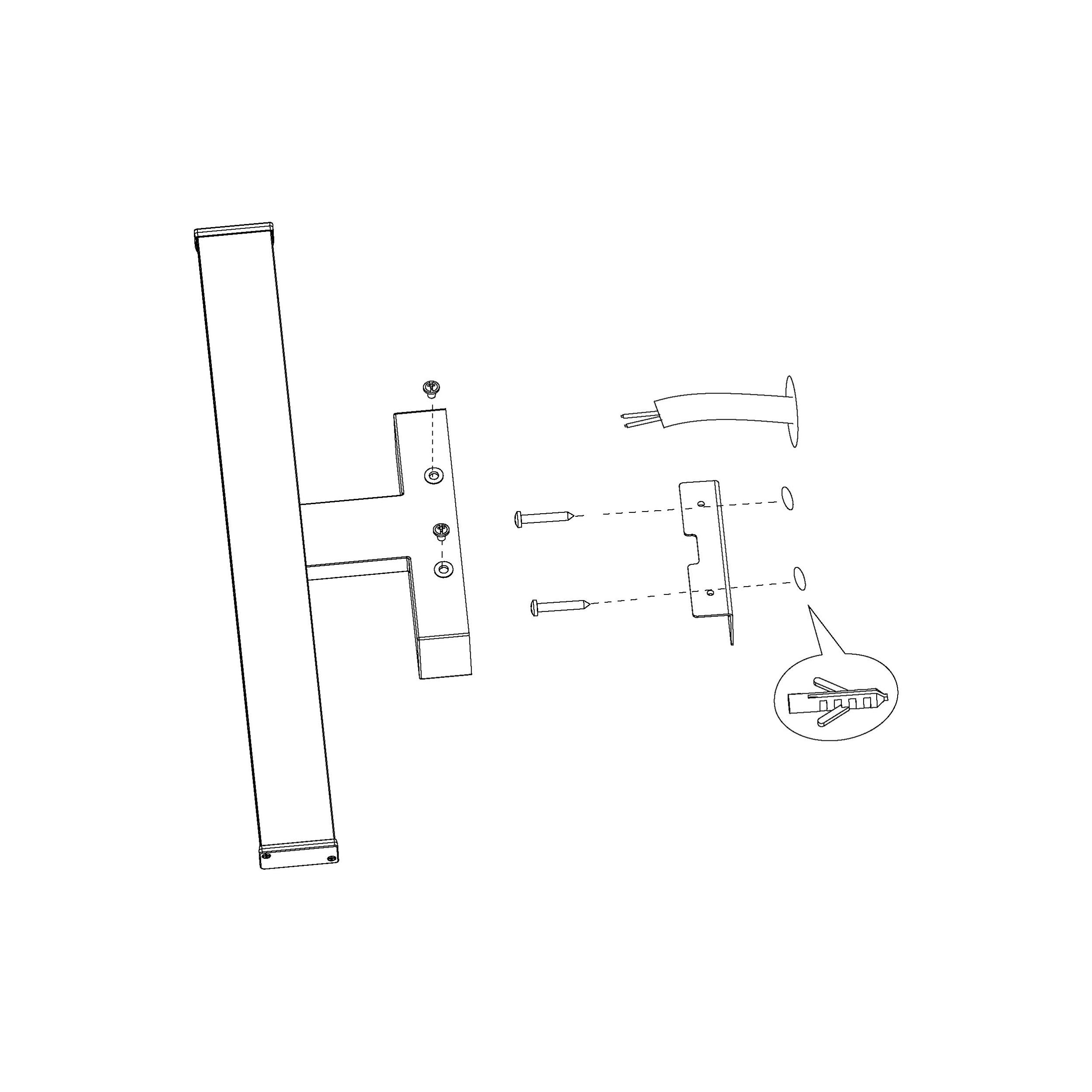 Applique LED PANDELLA 1 noir L60cm