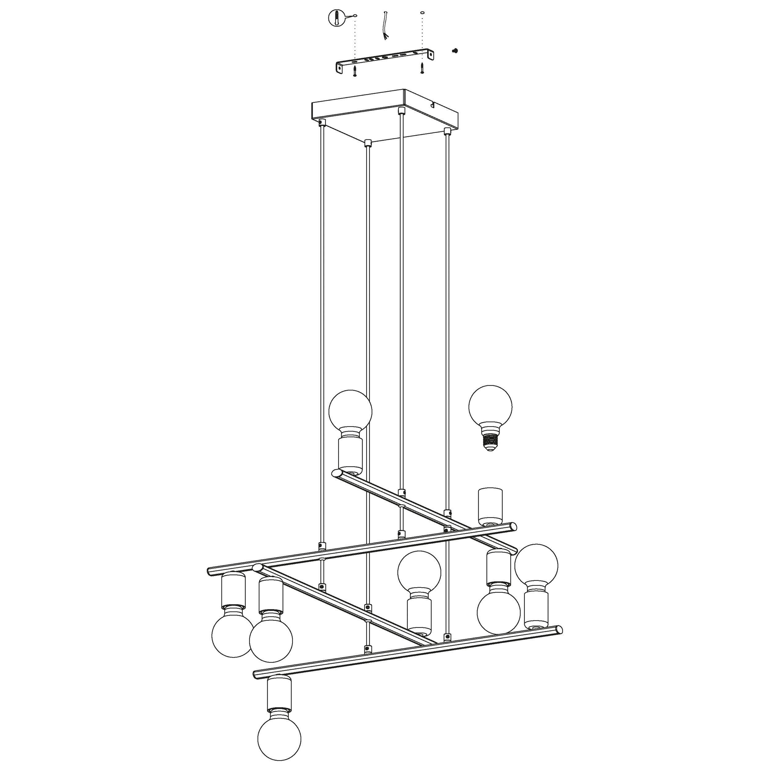 Suspension MEZZANA noir L65cm