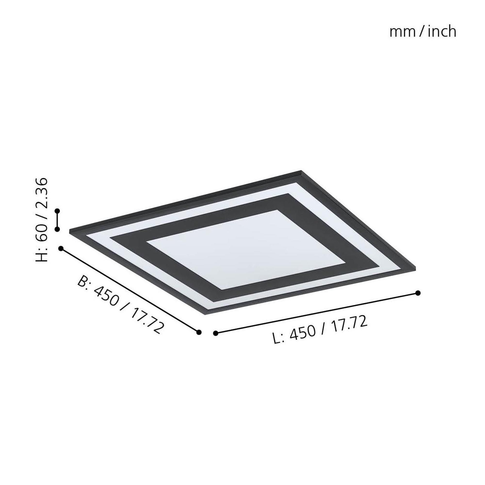 Plafonnier LED SAVATARILA noir 45x45cm