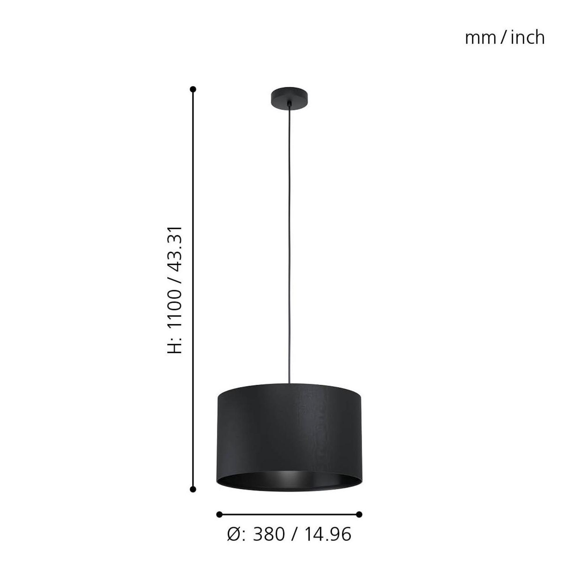 Suspension MASERLO 1 noir Ø38cm