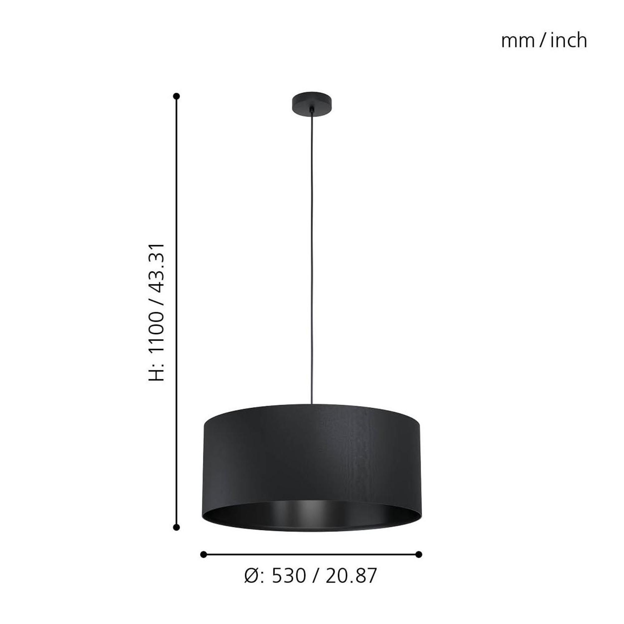 Suspension MASERLO 1 noir Ø53cm