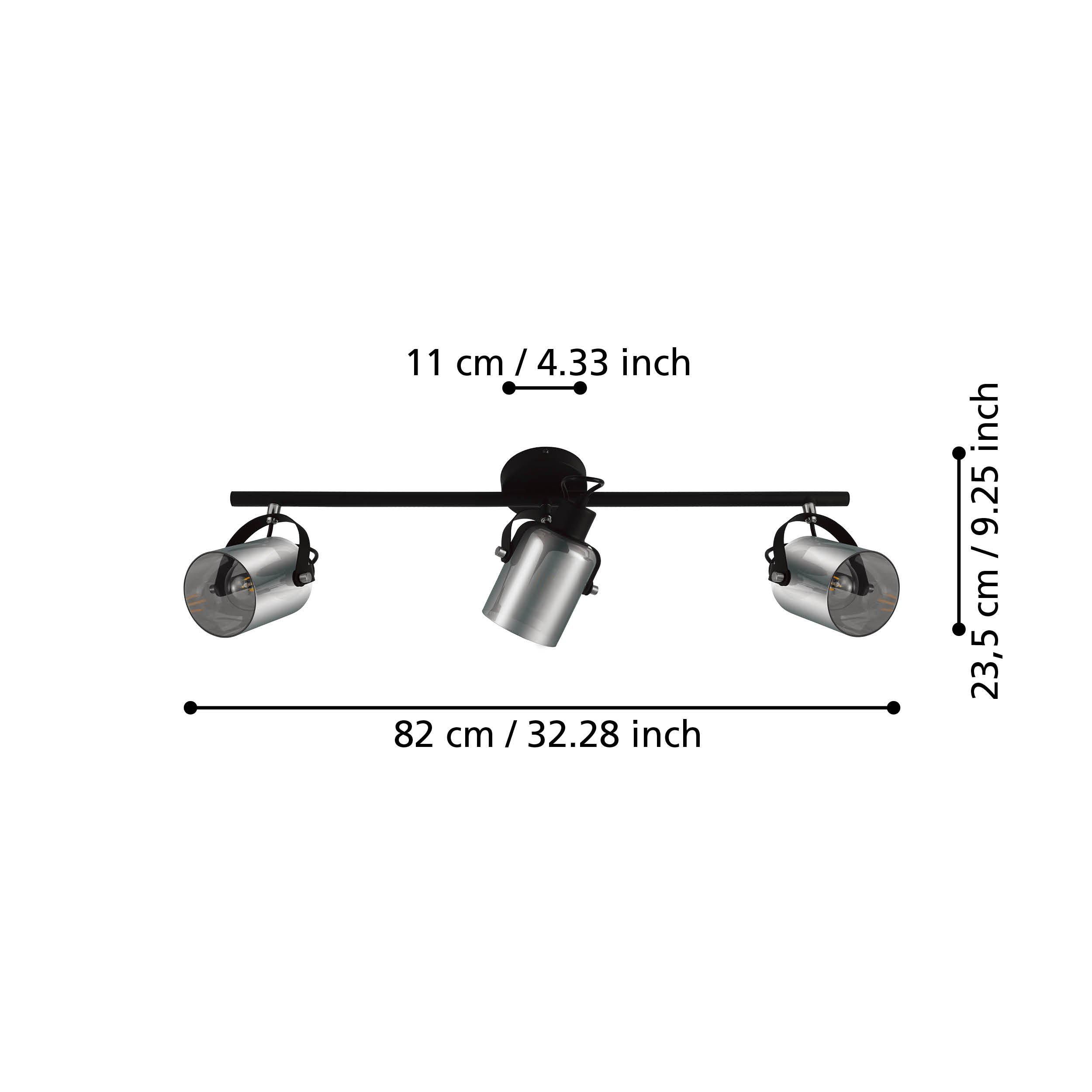 Spot BERREGAS noir L77,5cm