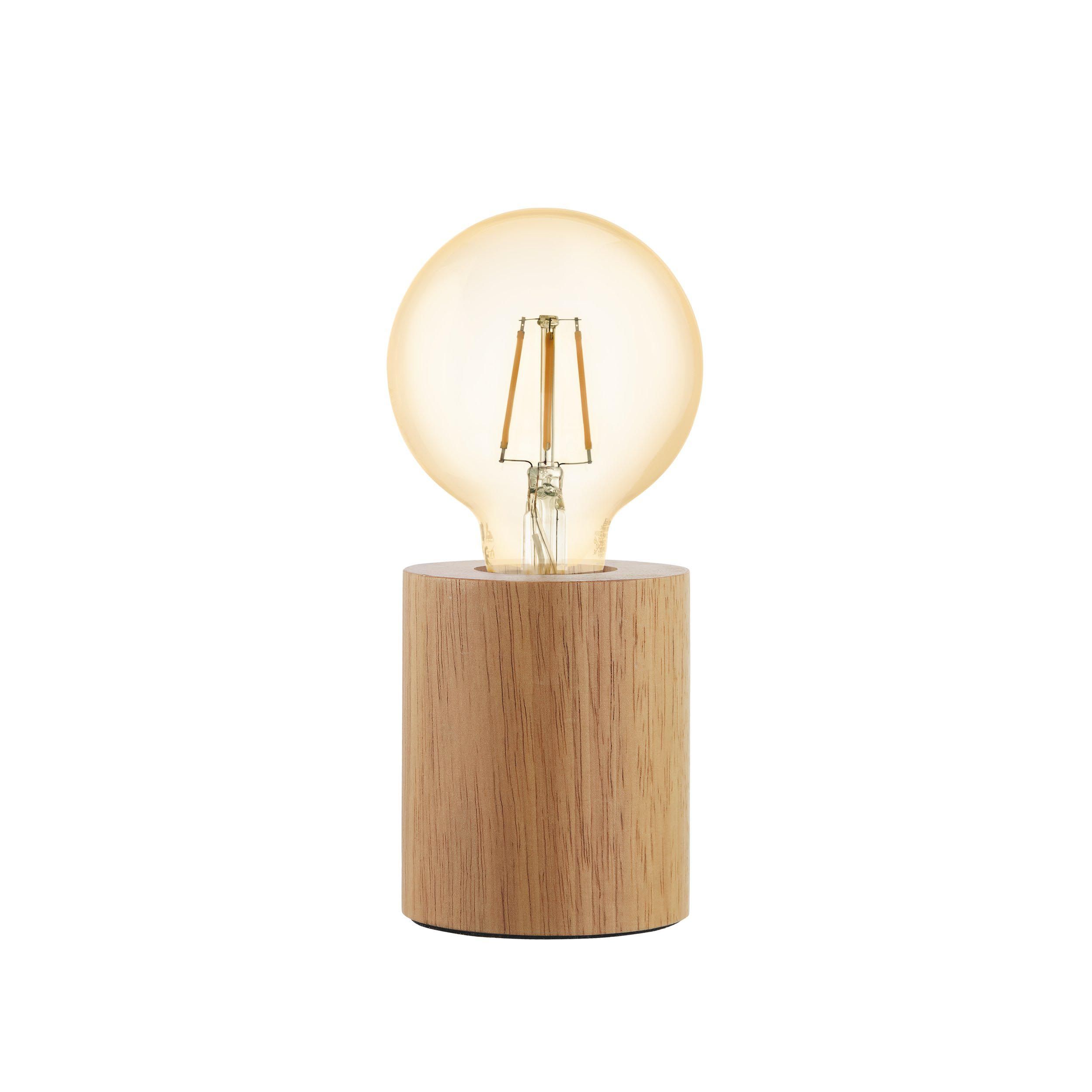 Lampe de table bois naturel TURIALDO E27 1X28W