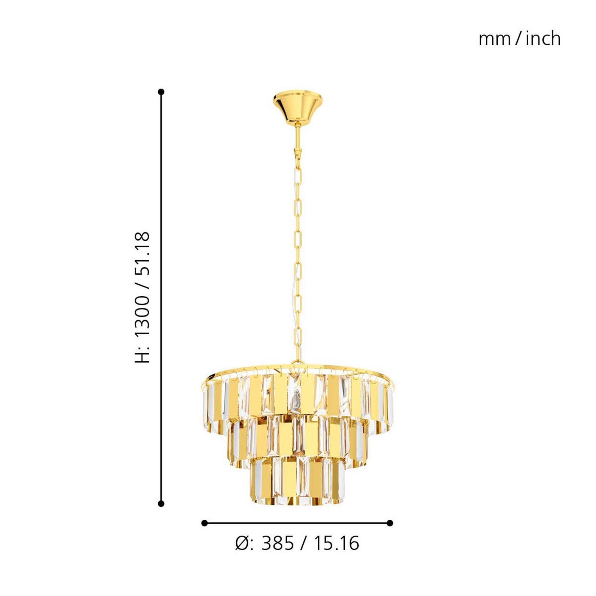 Suspension ERSEKA doré Ø38,5cm