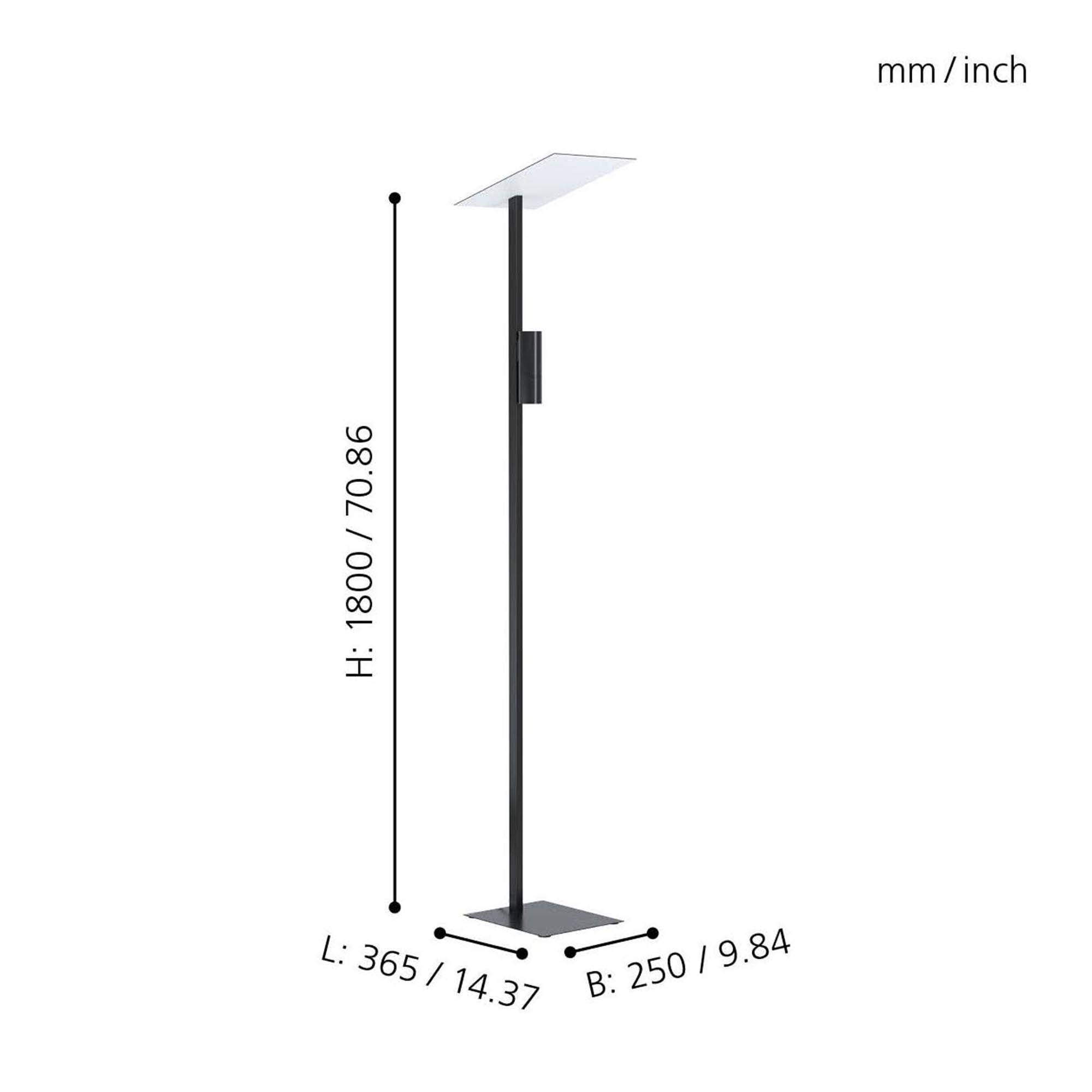 Lampadaire BUDENSEA noir H180cm