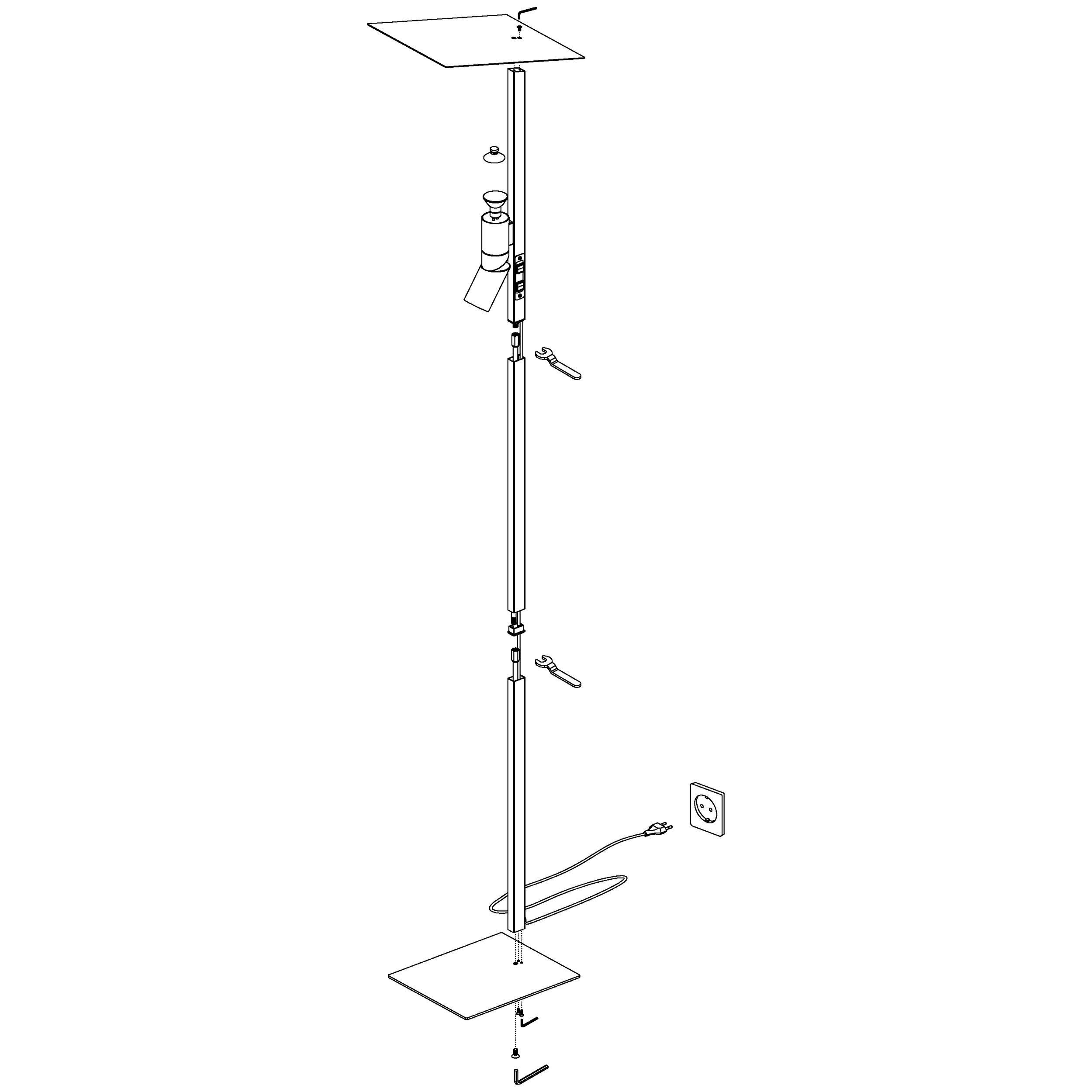 Lampadaire BUDENSEA noir H180cm