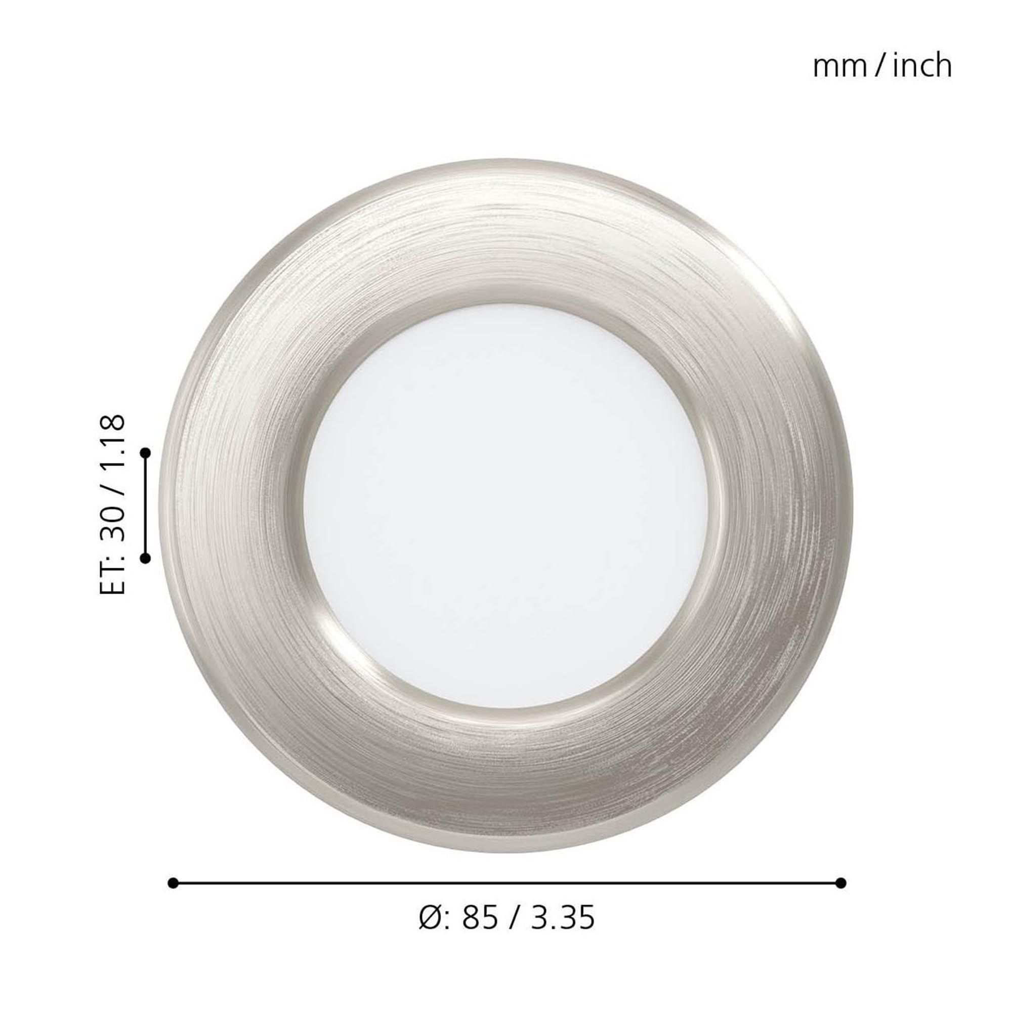 Spot à encastrer LED FUEVA 5 nickel Ø8,6cm