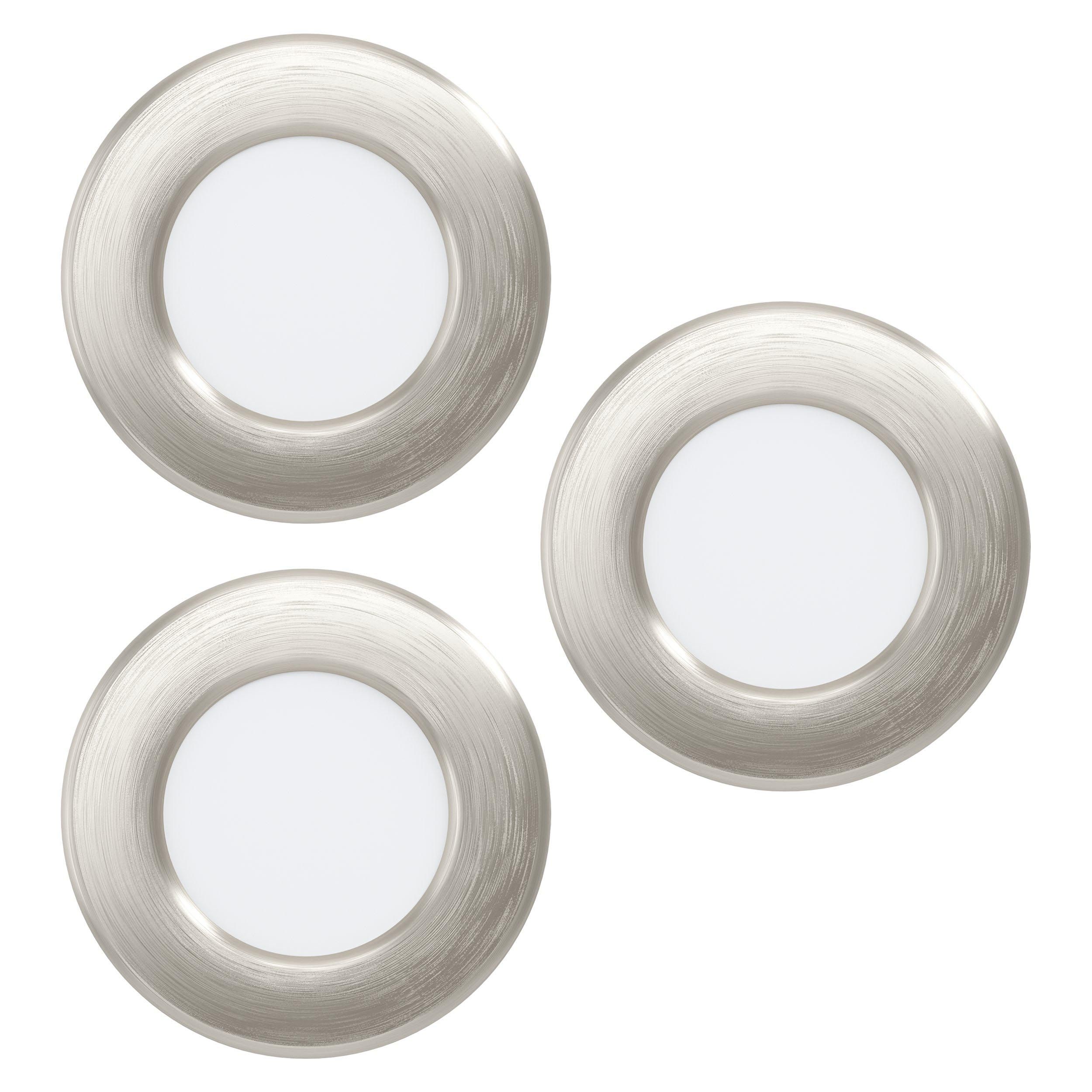 Lot 3 spots à encastrer LED FUEVA 5 nickel Ø8,6cm