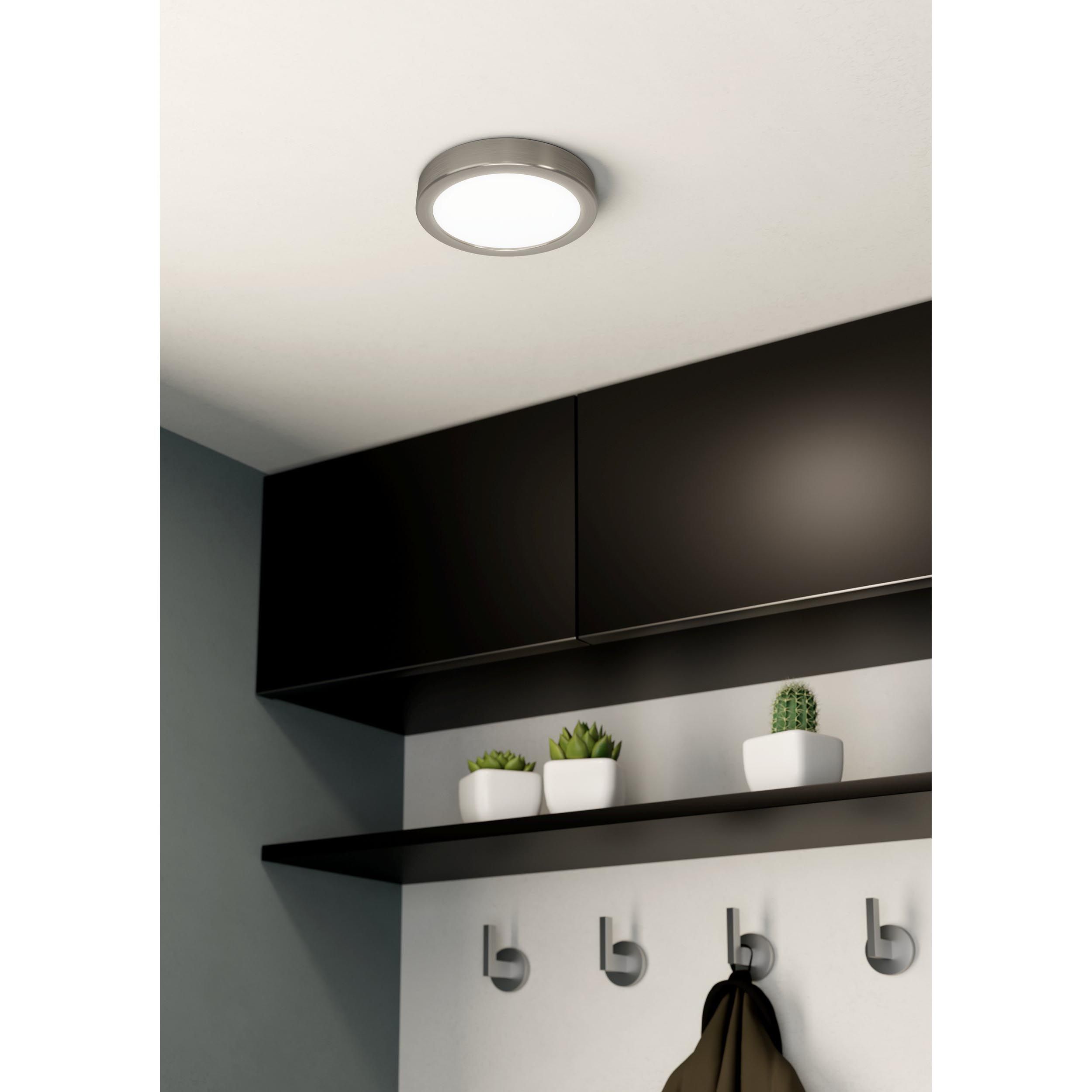 Plafonnier LED FUEVA 5 nickel Ø16cm