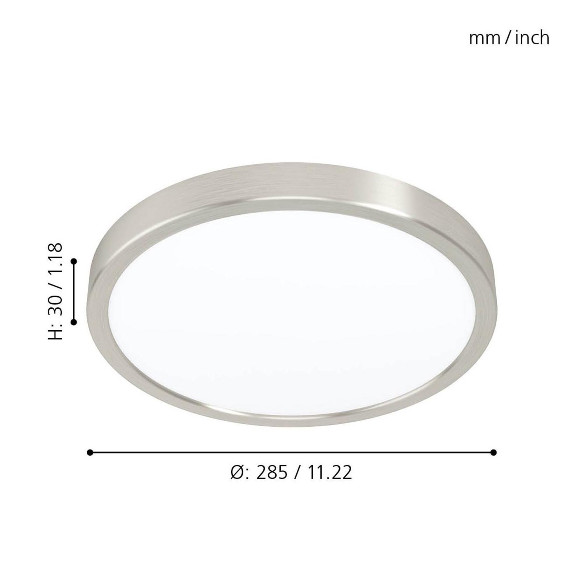 Plafonnier LED FUEVA 5 nickel Ø28,5cm