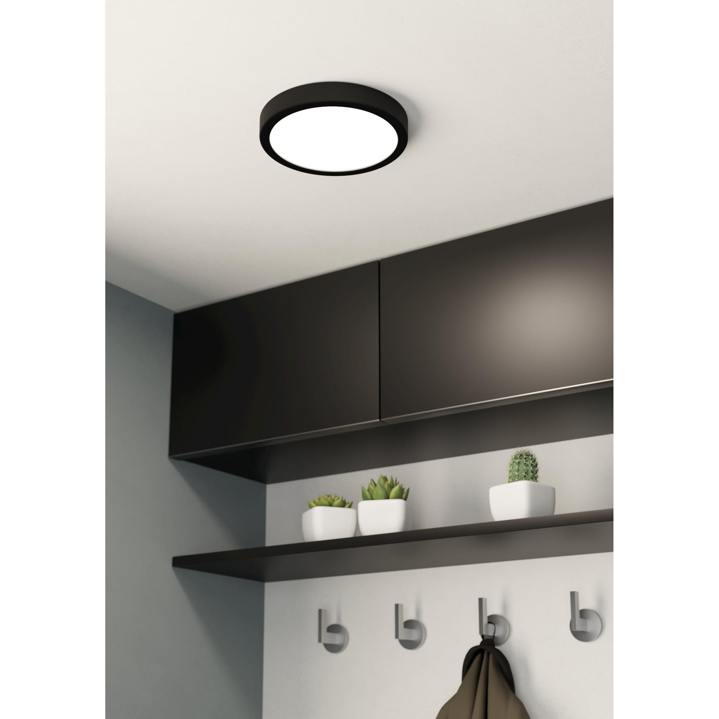 Plafonnier LED FUEVA 5 noir Ø21cm