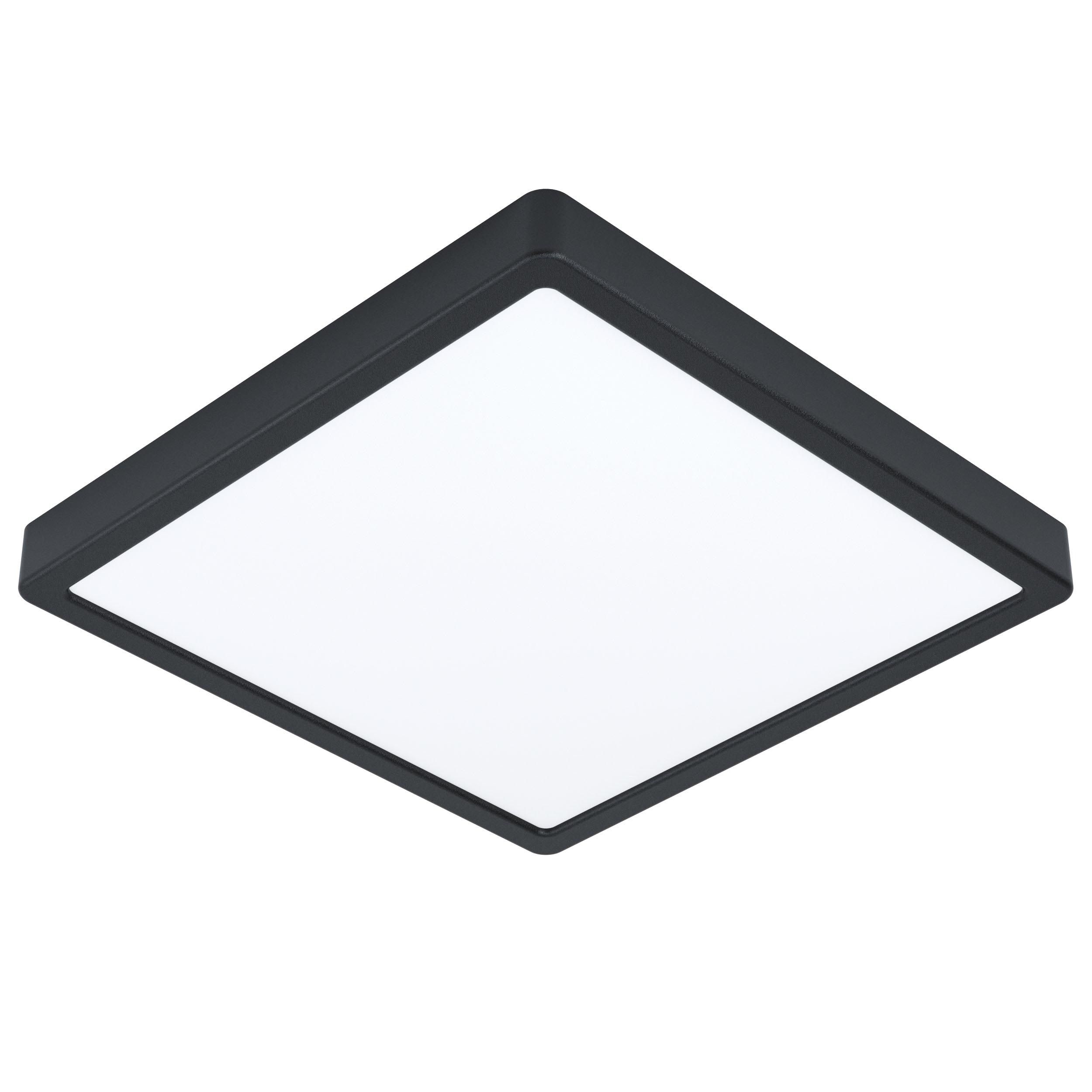 Plafonnier LED FUEVA 5 noir 28,5x28,5cm