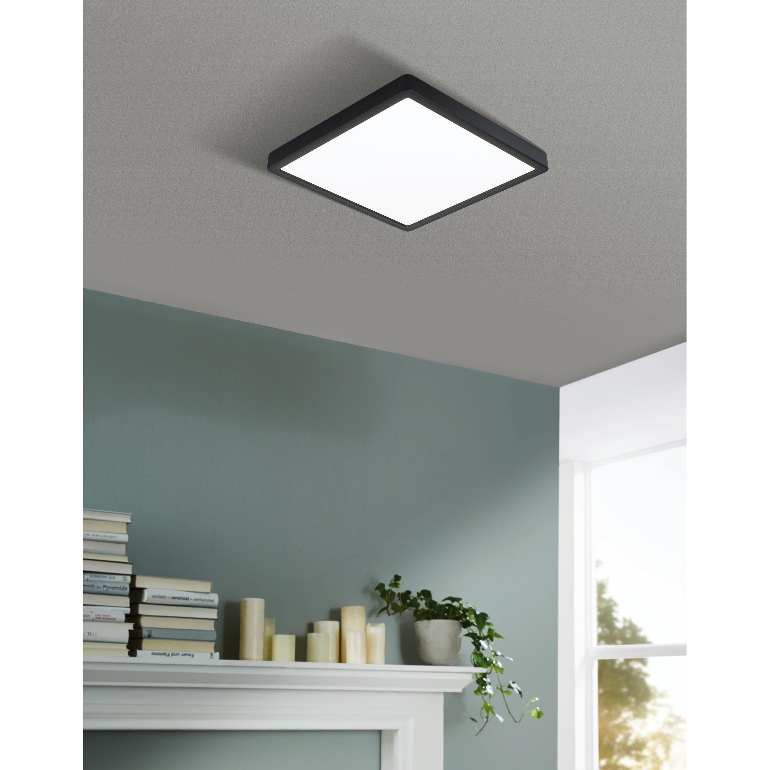 Plafonnier LED FUEVA 5 noir 28,5x28,5cm
