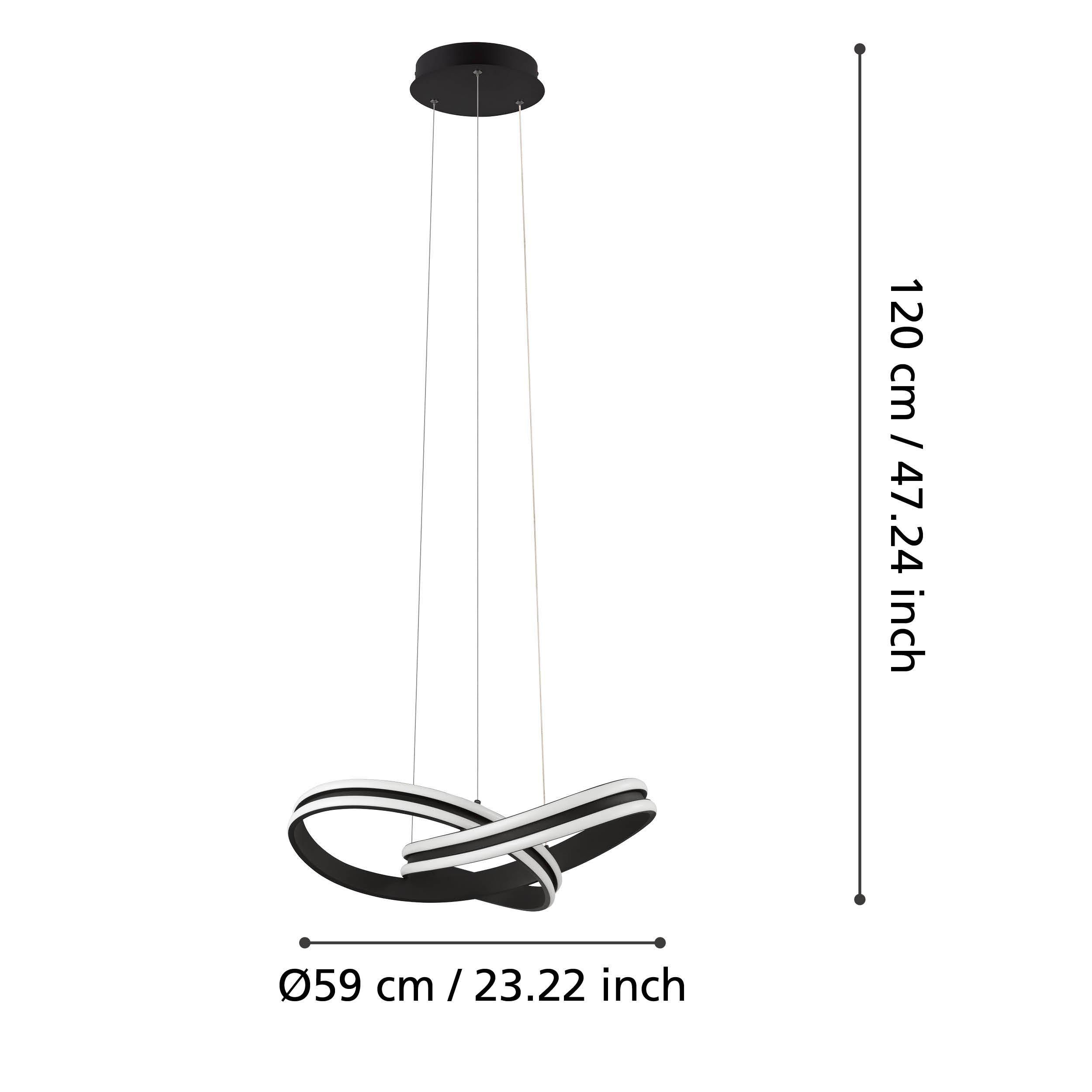 Suspension LED CORREDERA noir Ø50cm