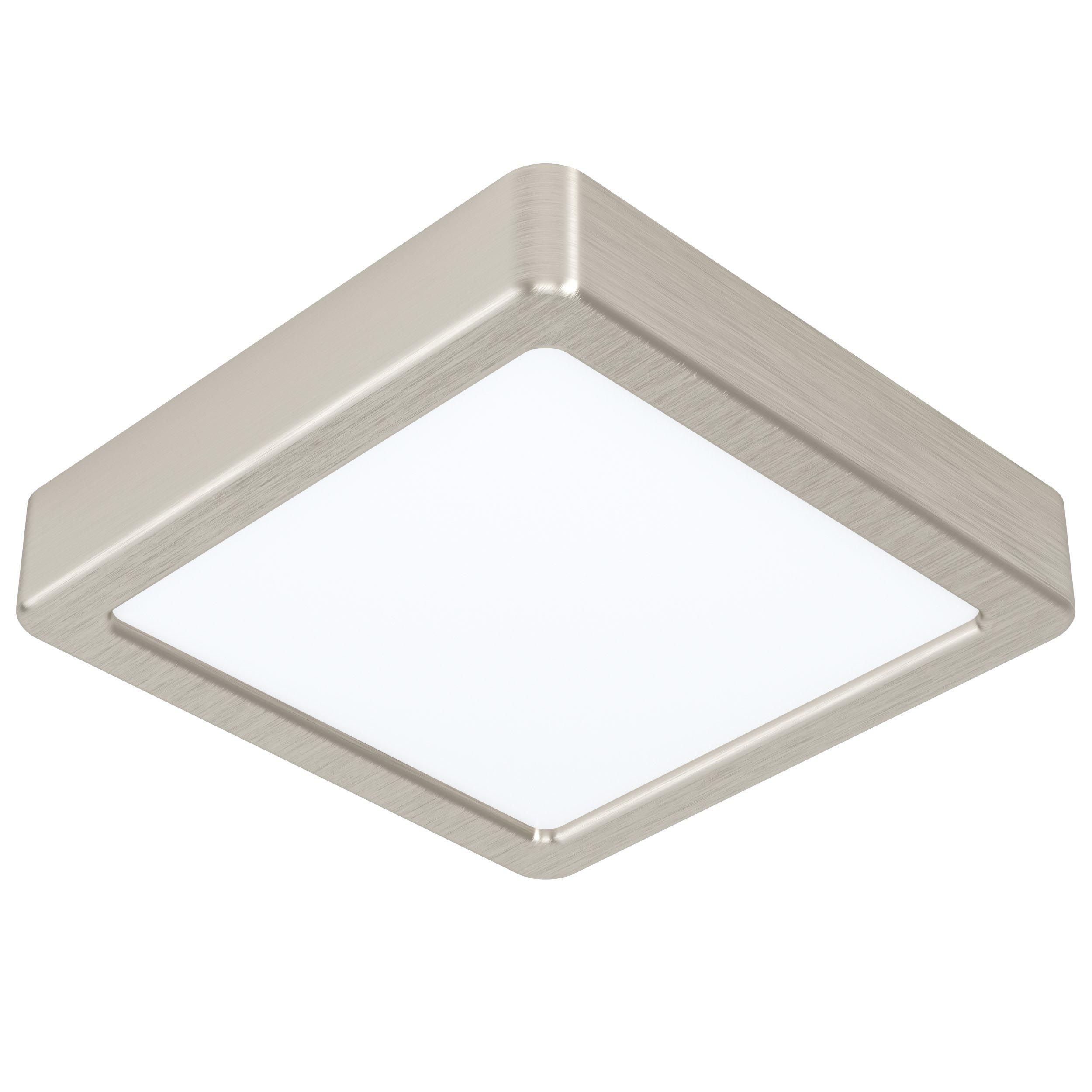 Plafonnier LED FUEVA 5 nickel 16x16cm