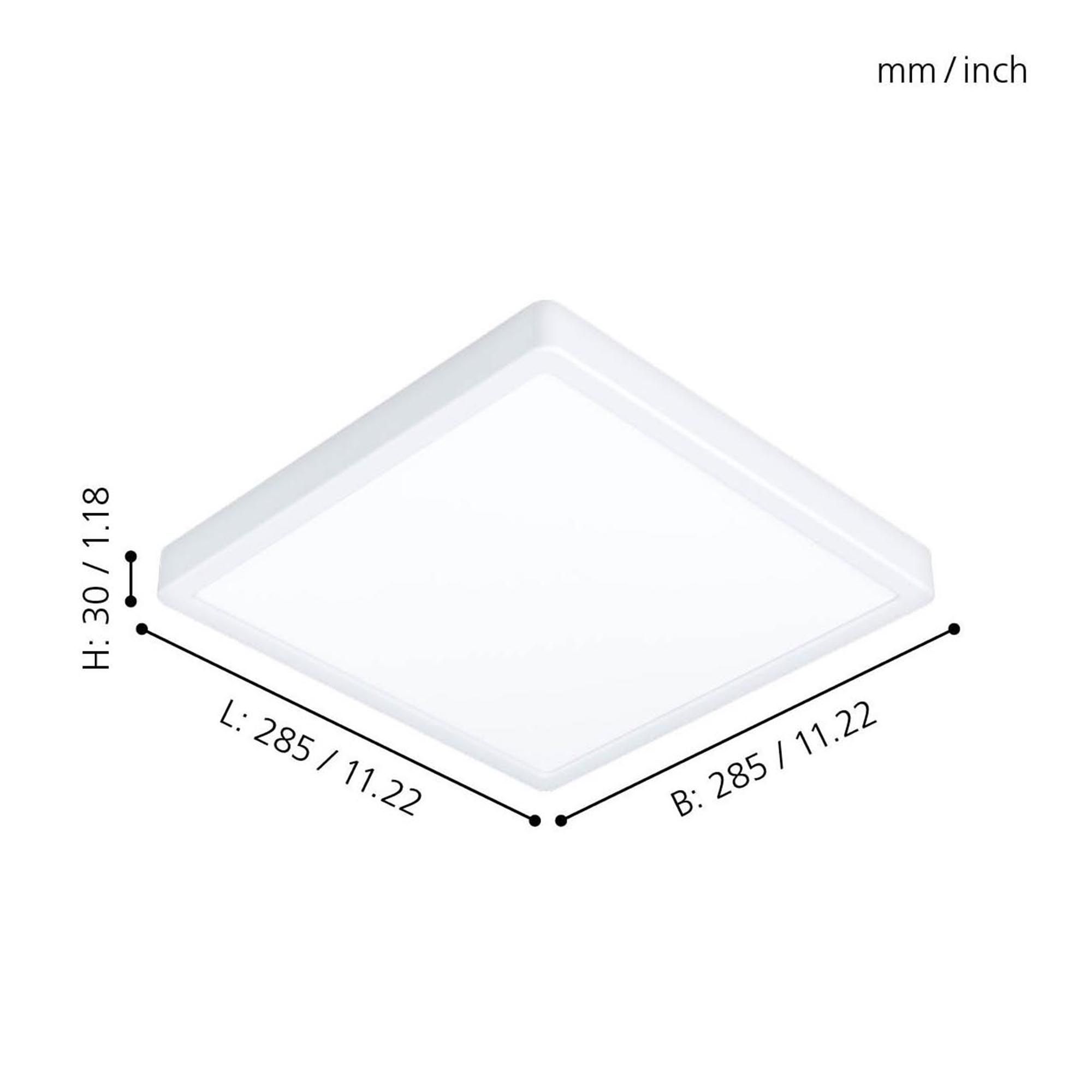 Plafonnier LED FUEVA 5 blanc 28,5x28,5cm