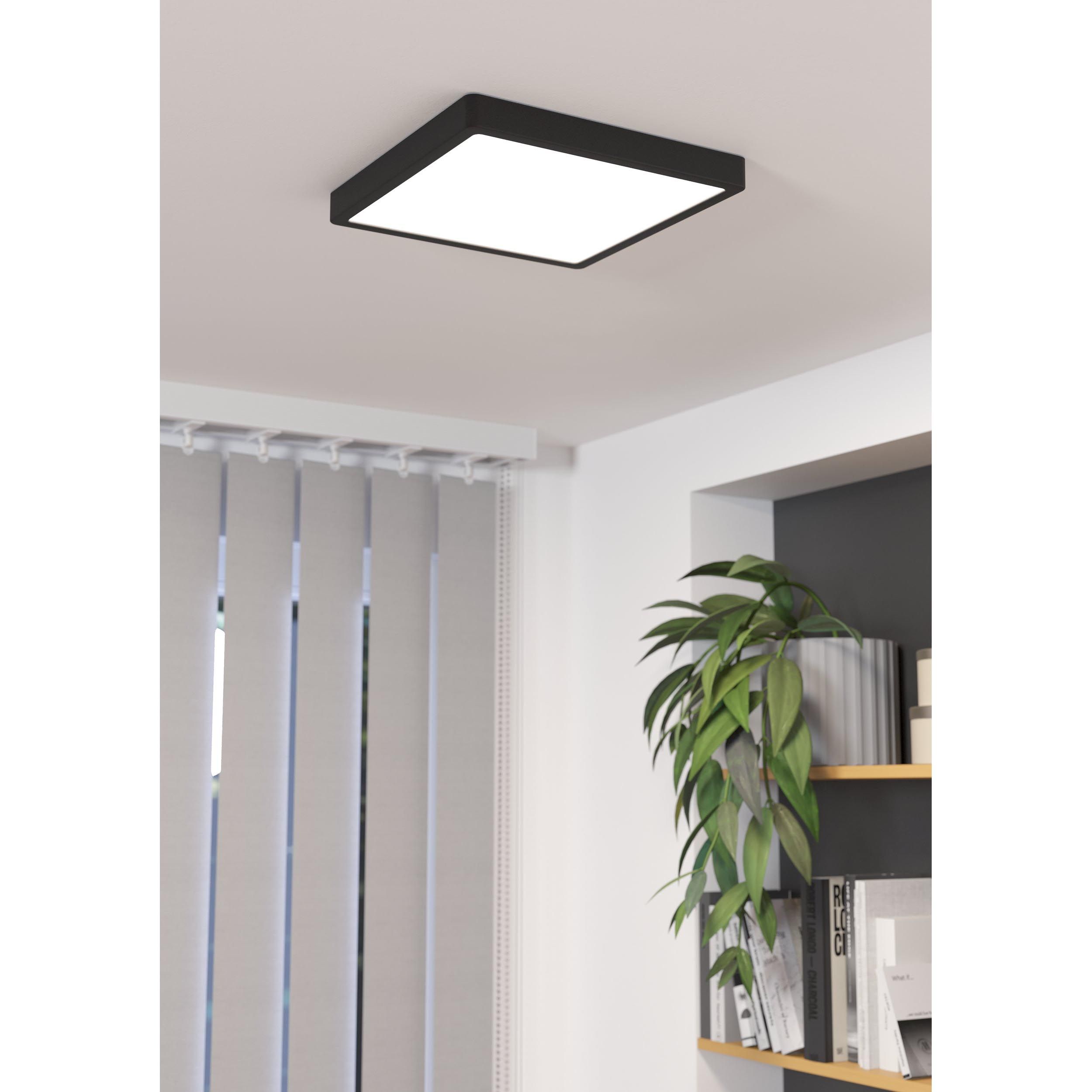 Plafonnier LED FUEVA 5 noir 28,5x28,5cm