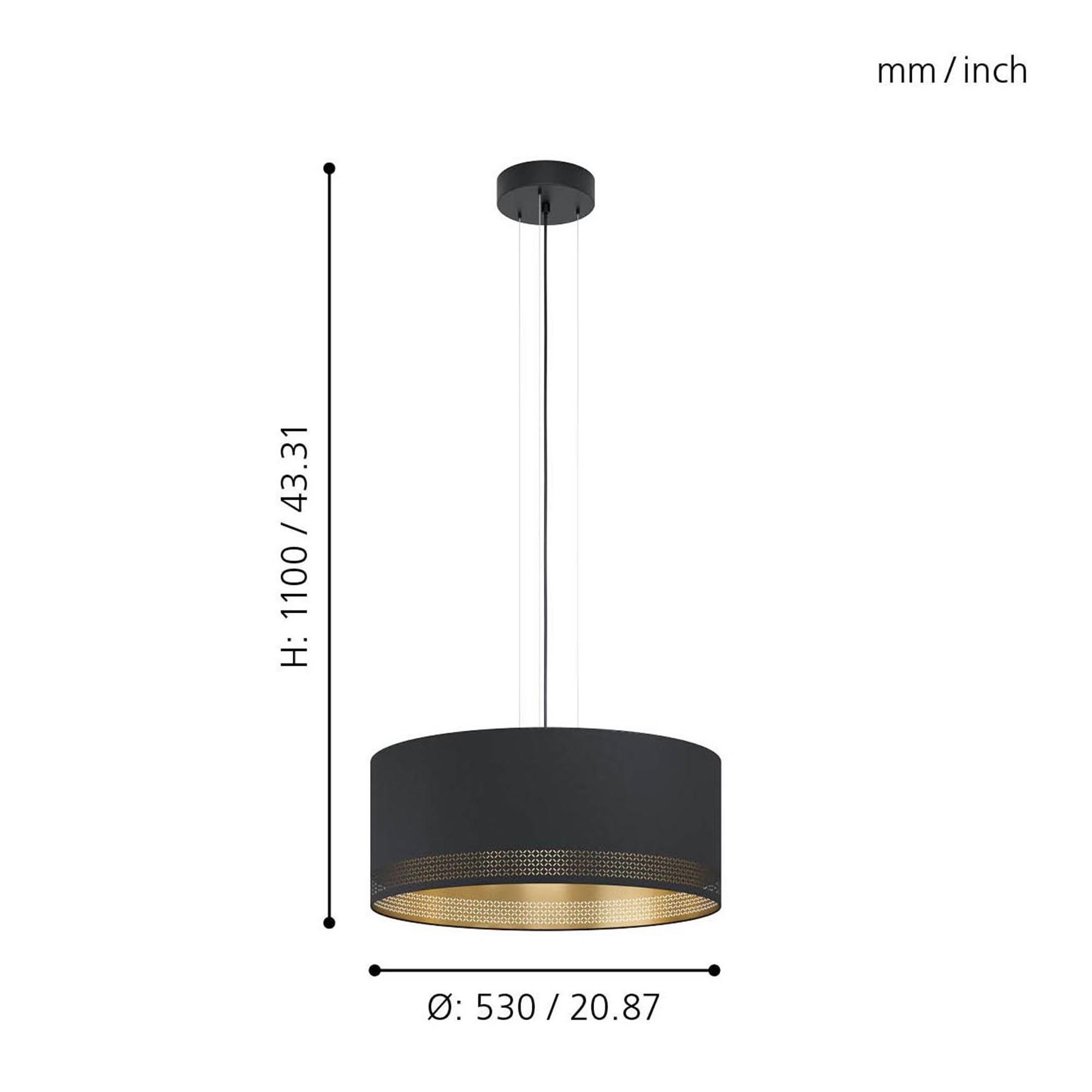 Suspension ESTEPERRA noir Ø53cm