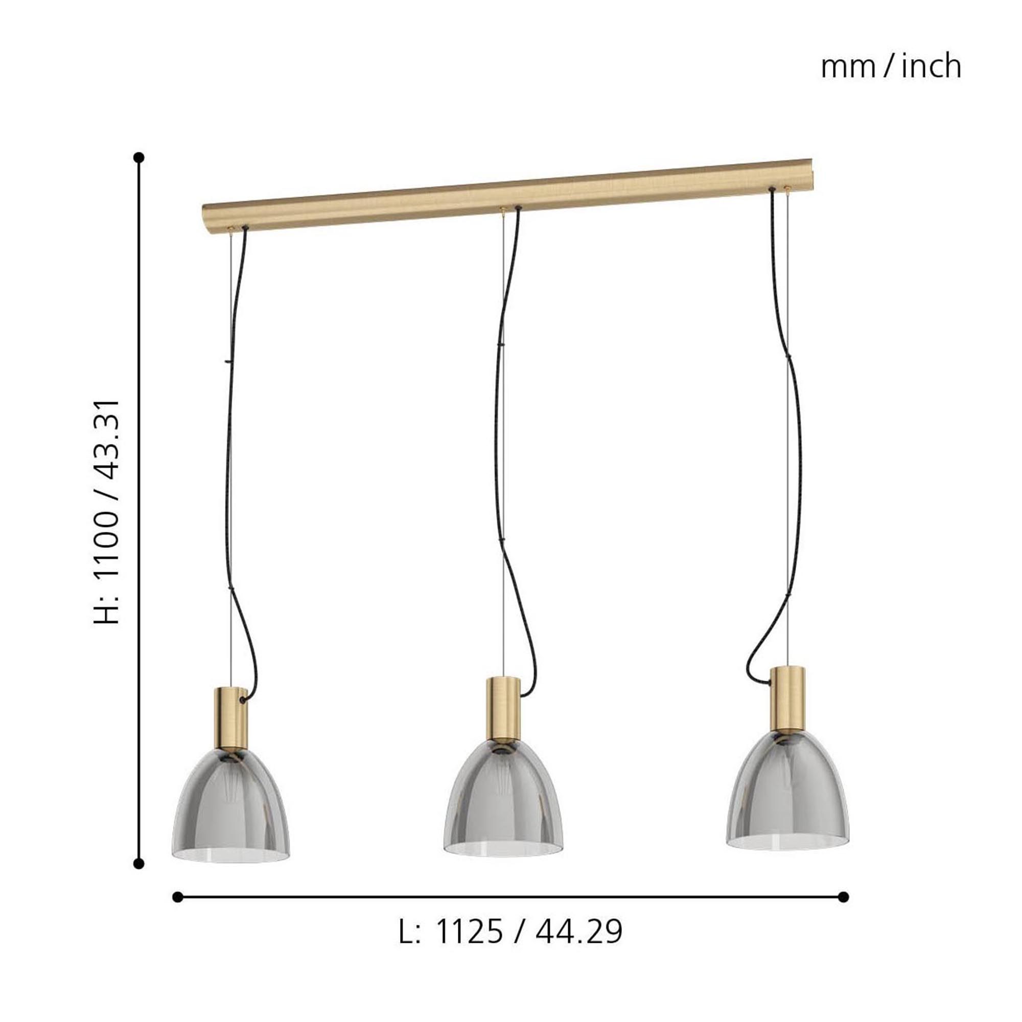 Suspension LEBALIO verre fumé L112,5cm