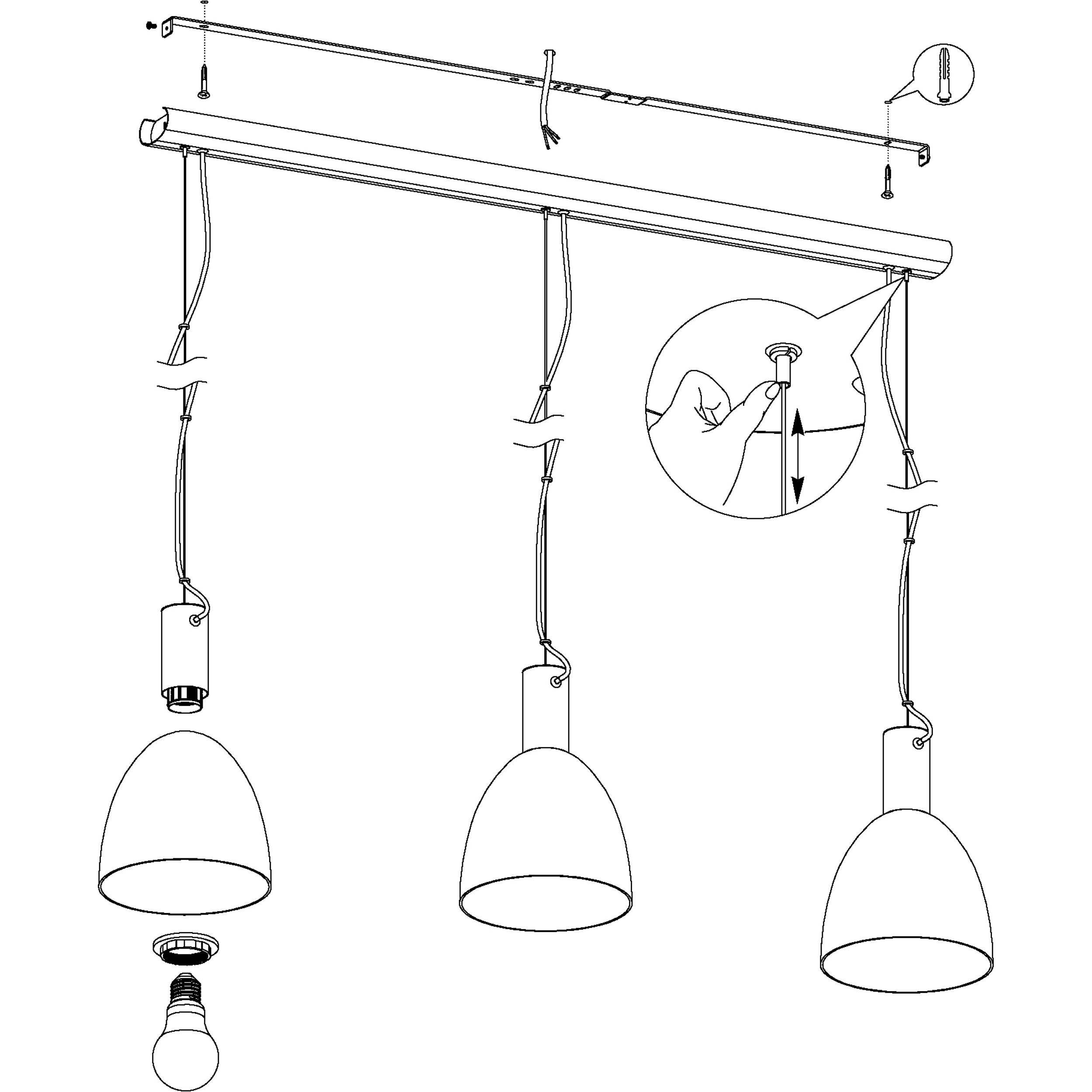 Suspension LEBALIO verre fumé L112,5cm