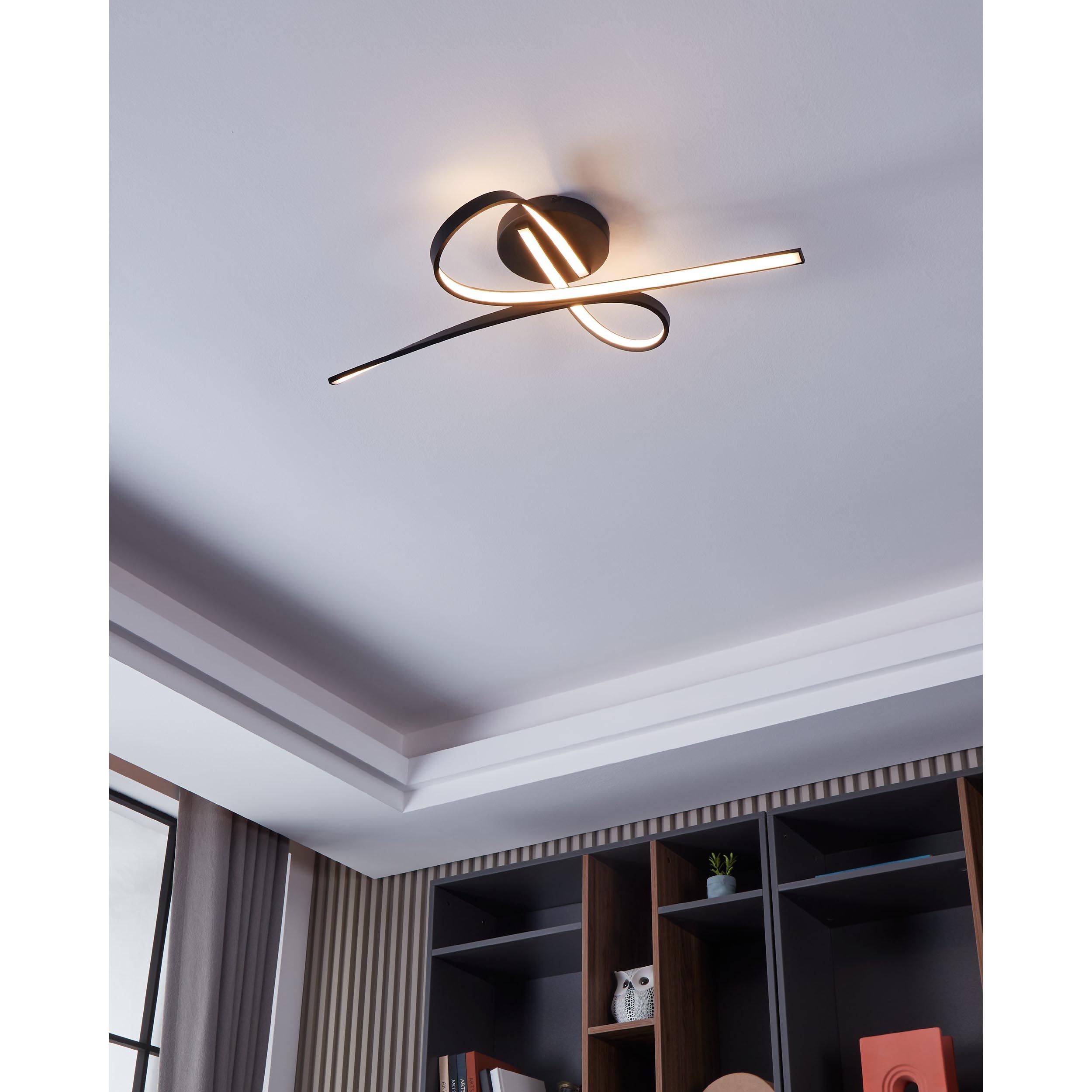 Plafonnier LED SELVINA Noir L69cm