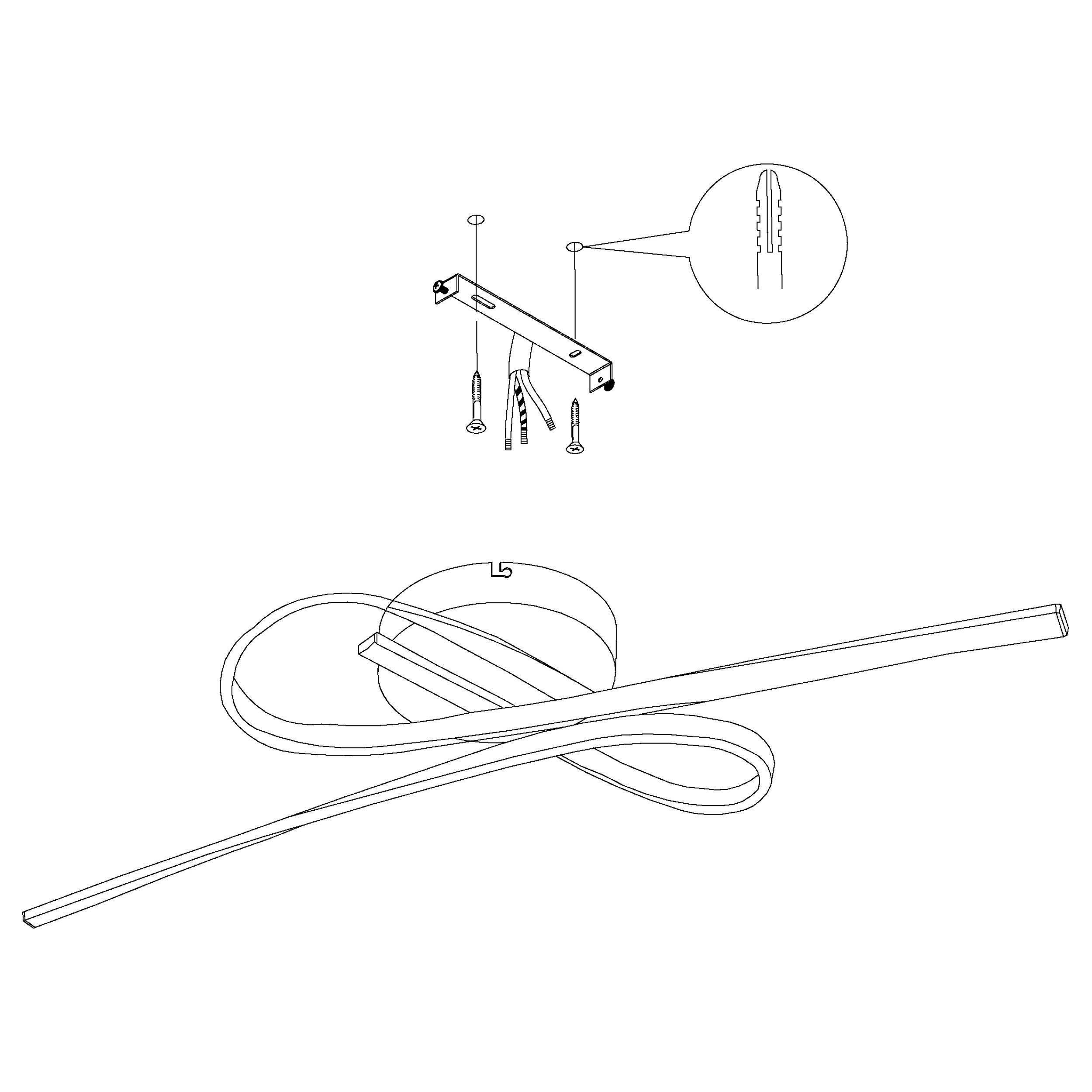 Plafonnier LED SELVINA Noir L69cm