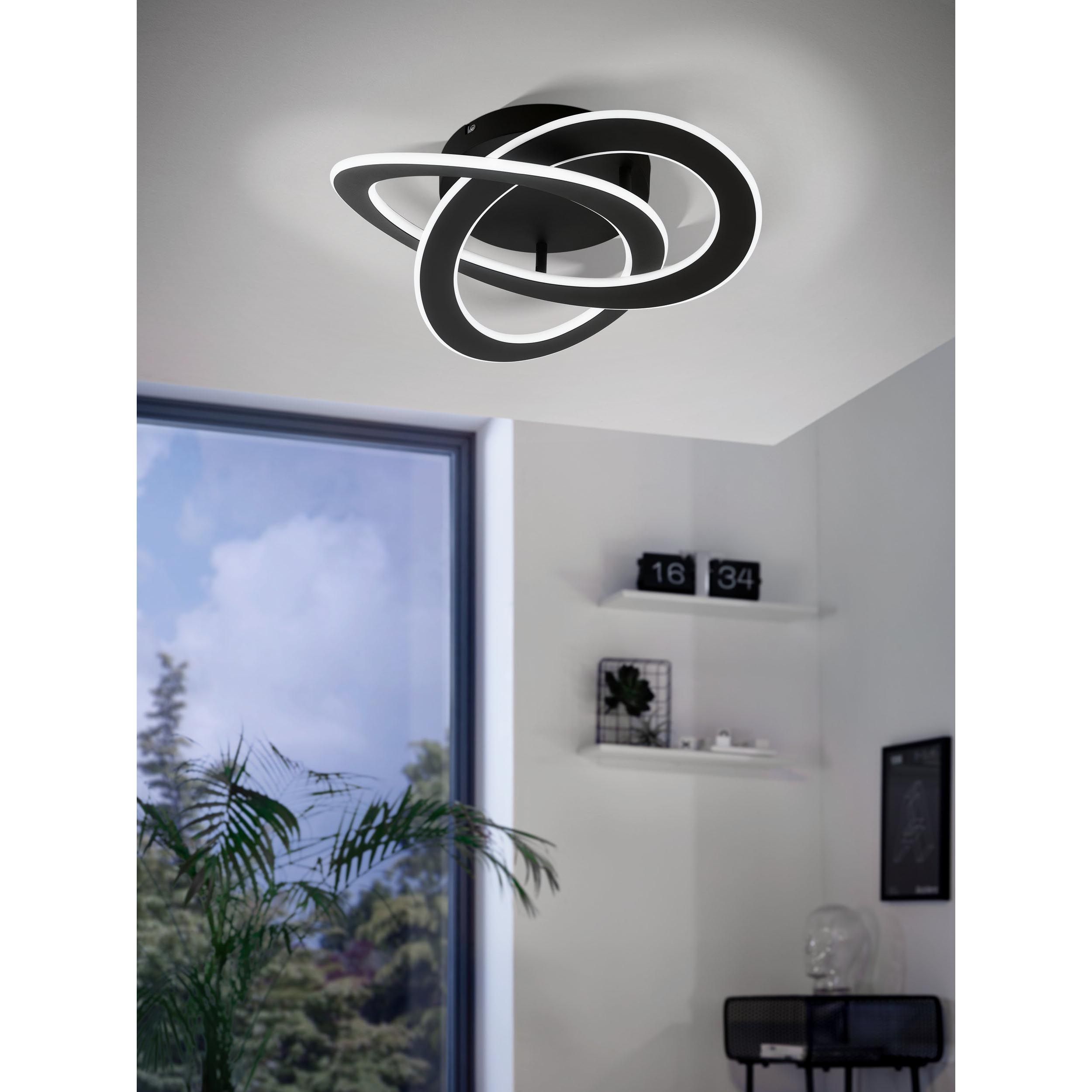 Plafonnier LED ROLIMARE noir L42cm