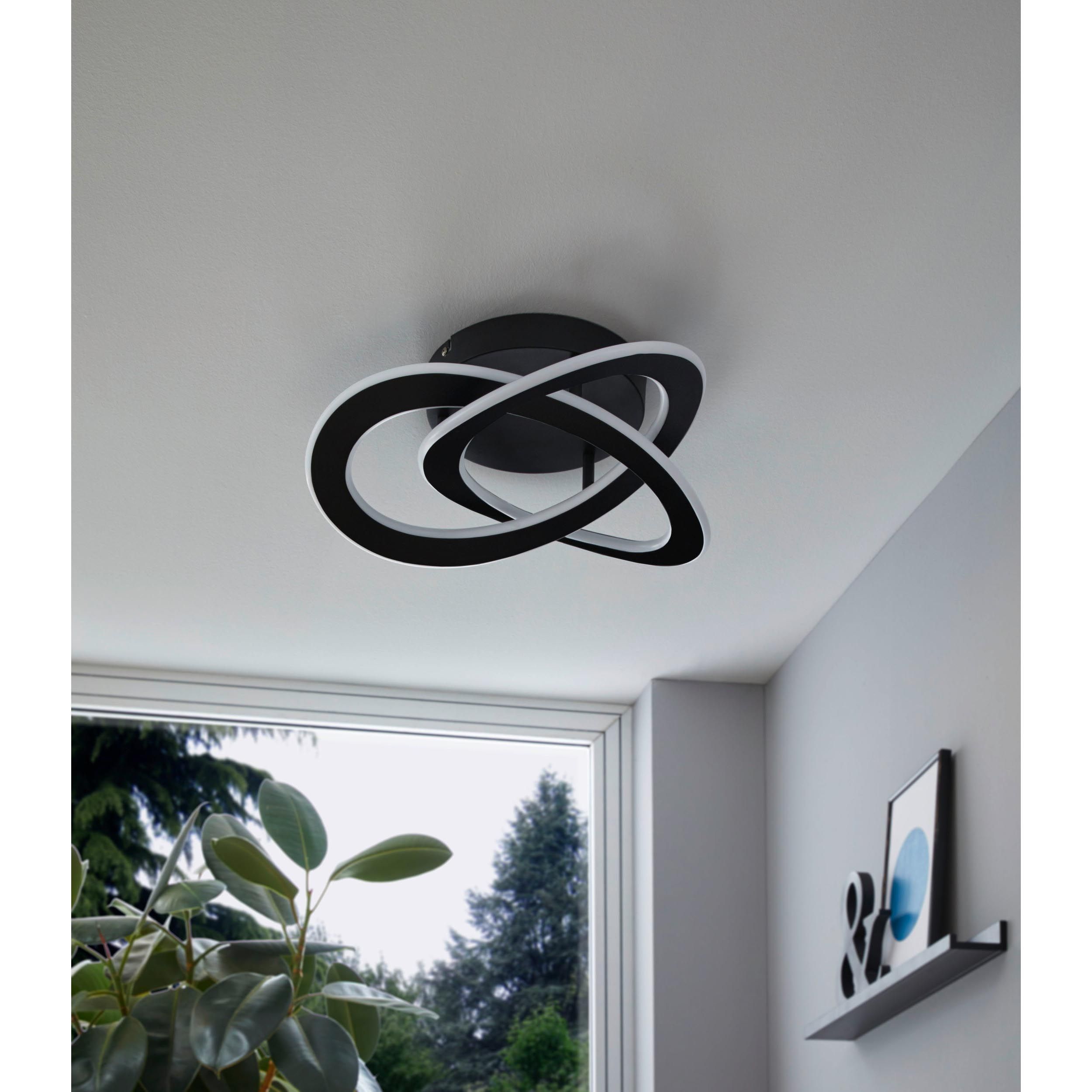 Plafonnier LED ROLIMARE noir L42cm
