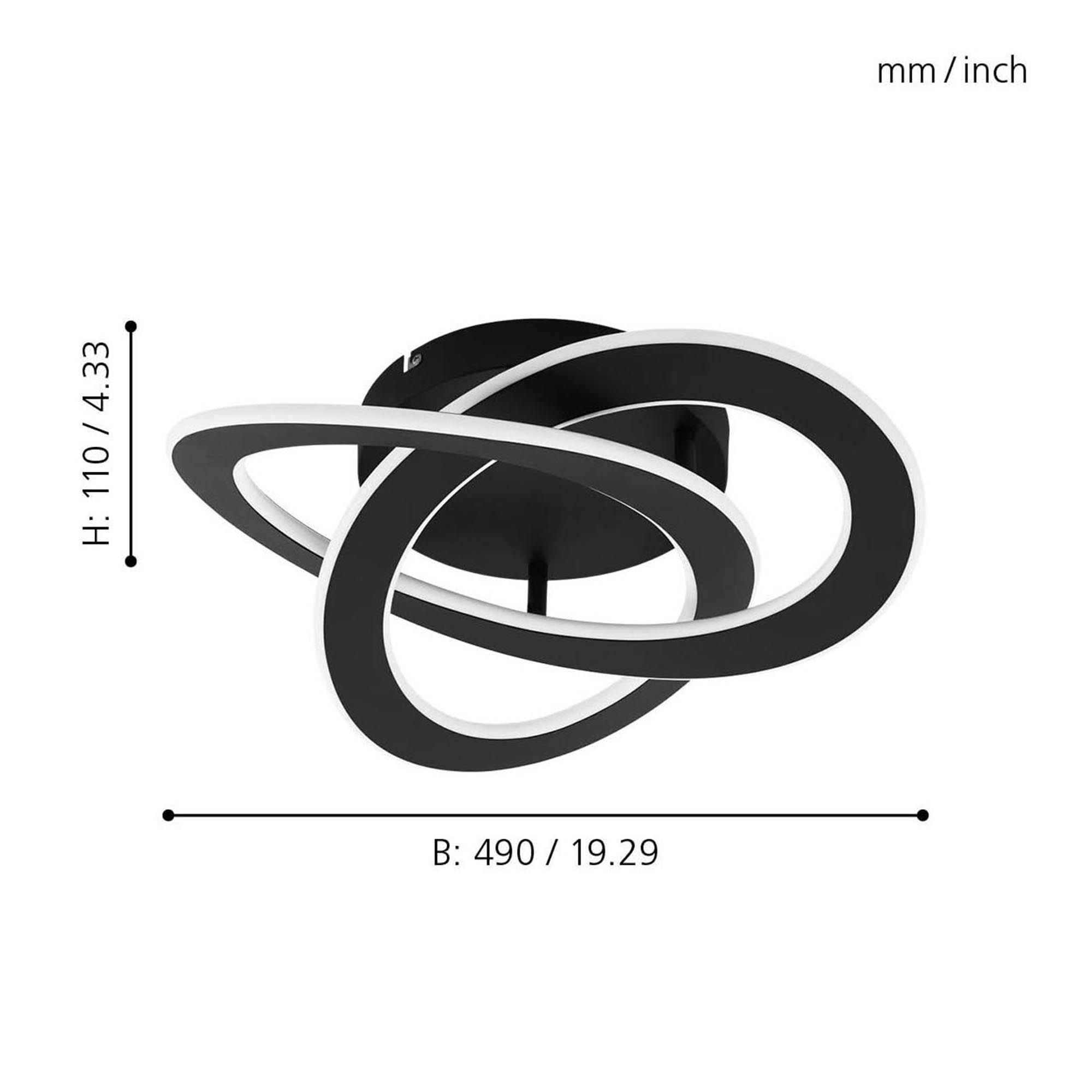 Plafonnier LED ROLIMARE noir L42cm