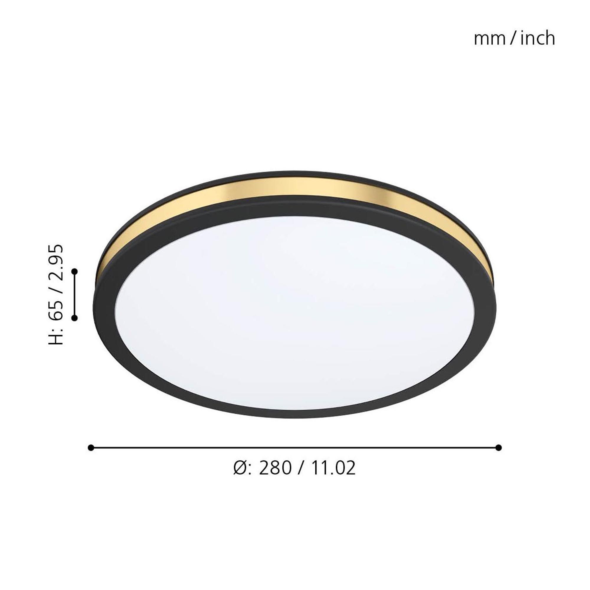 Plafonnier LED PESCAITO noir Ø28cm