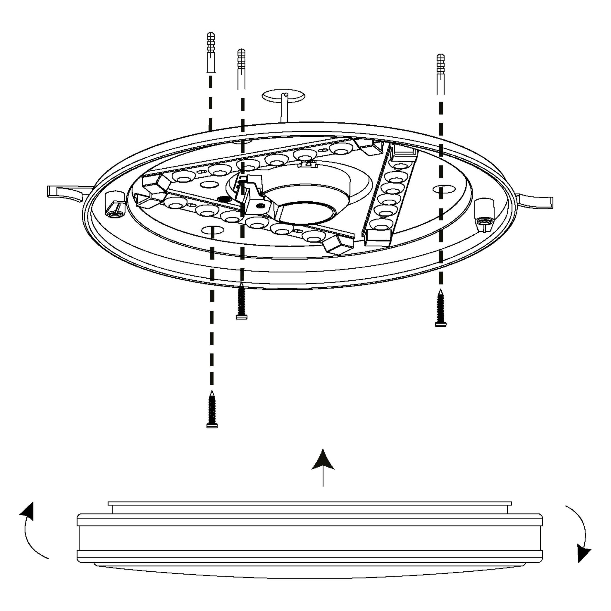 Plafonnier LED PESCAITO noir Ø28cm