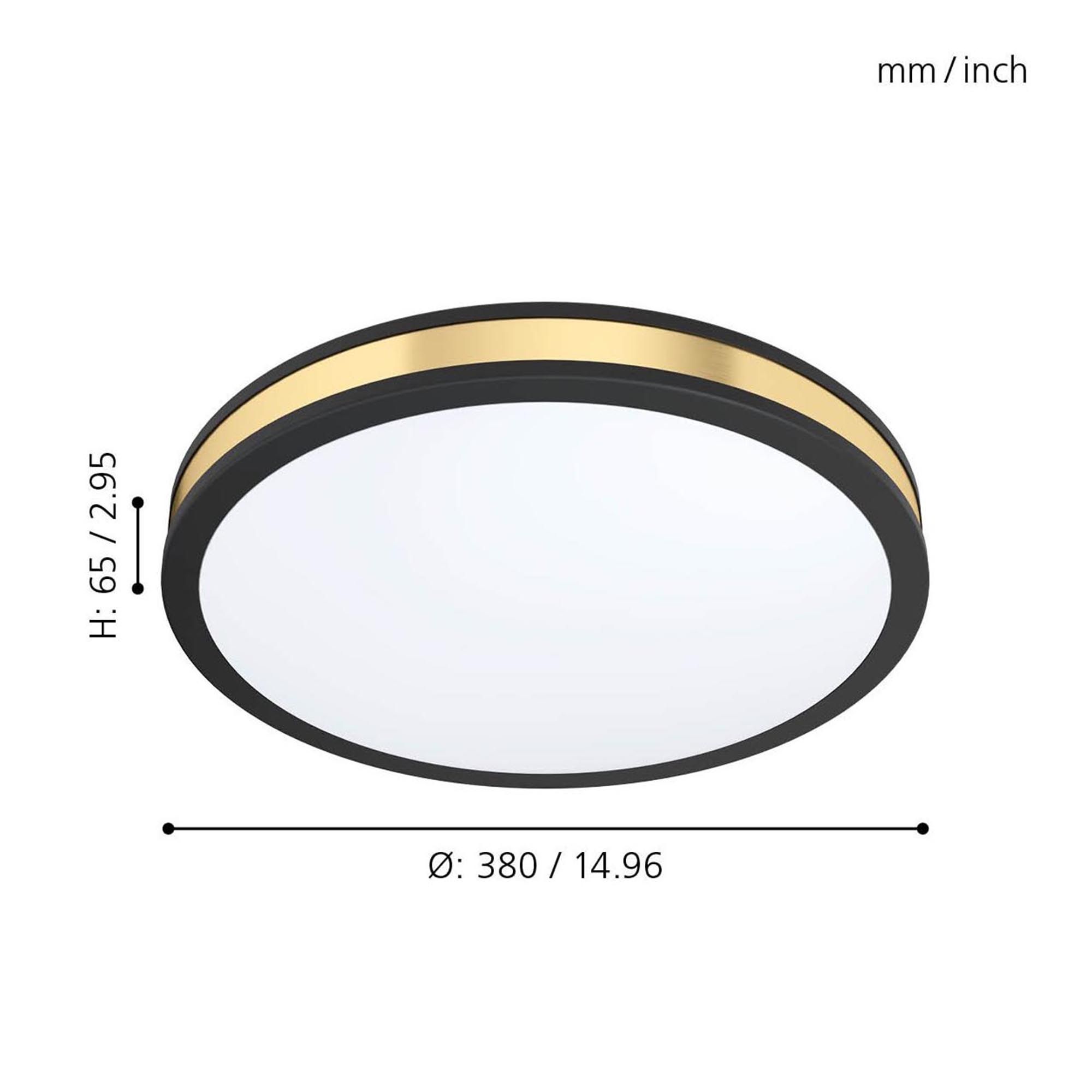 Plafonnier LED PESCAITO noir Ø38cm
