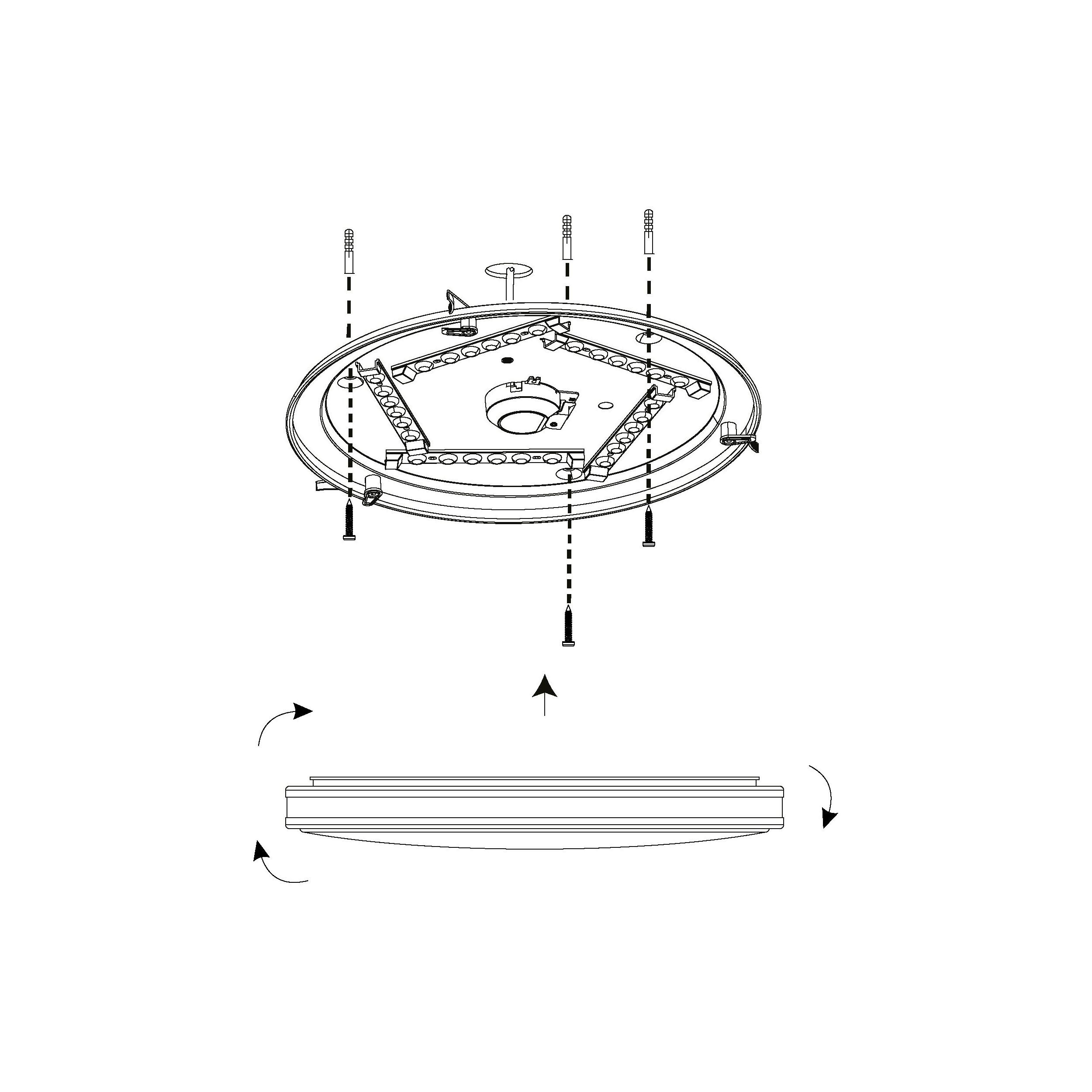 Plafonnier LED PESCAITO noir Ø38cm