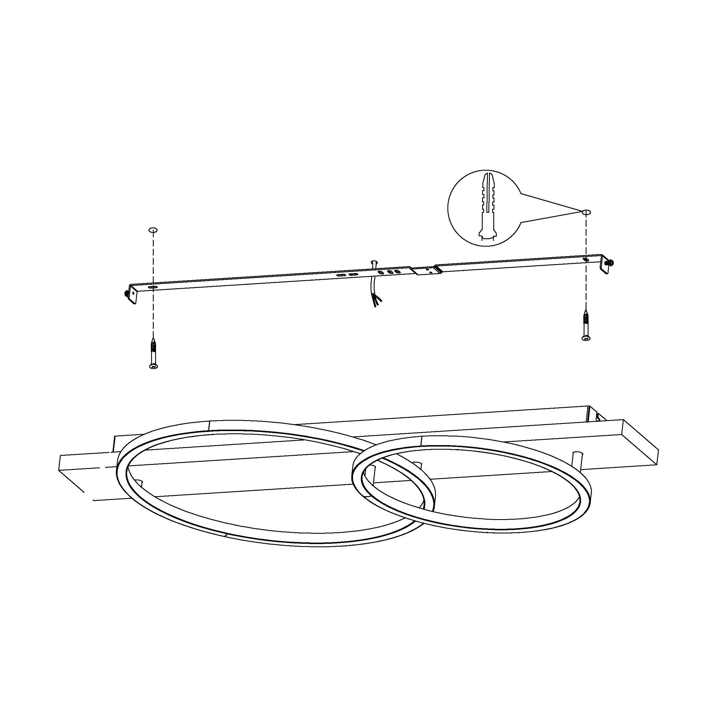 Plafonnier LED BOYAL marron/bois L78cm