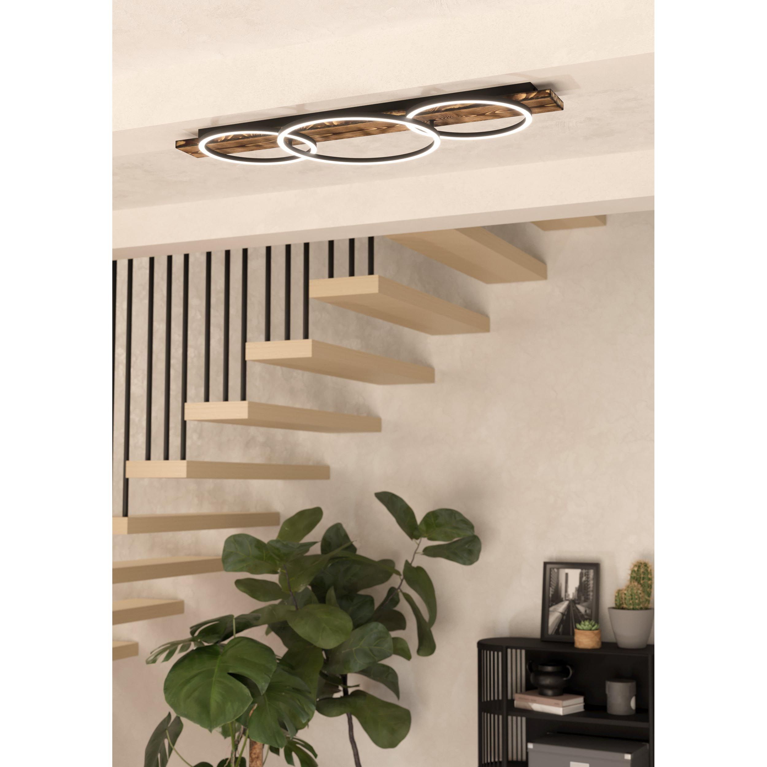 Plafonnier LED BOYAL marron/bois L101cm