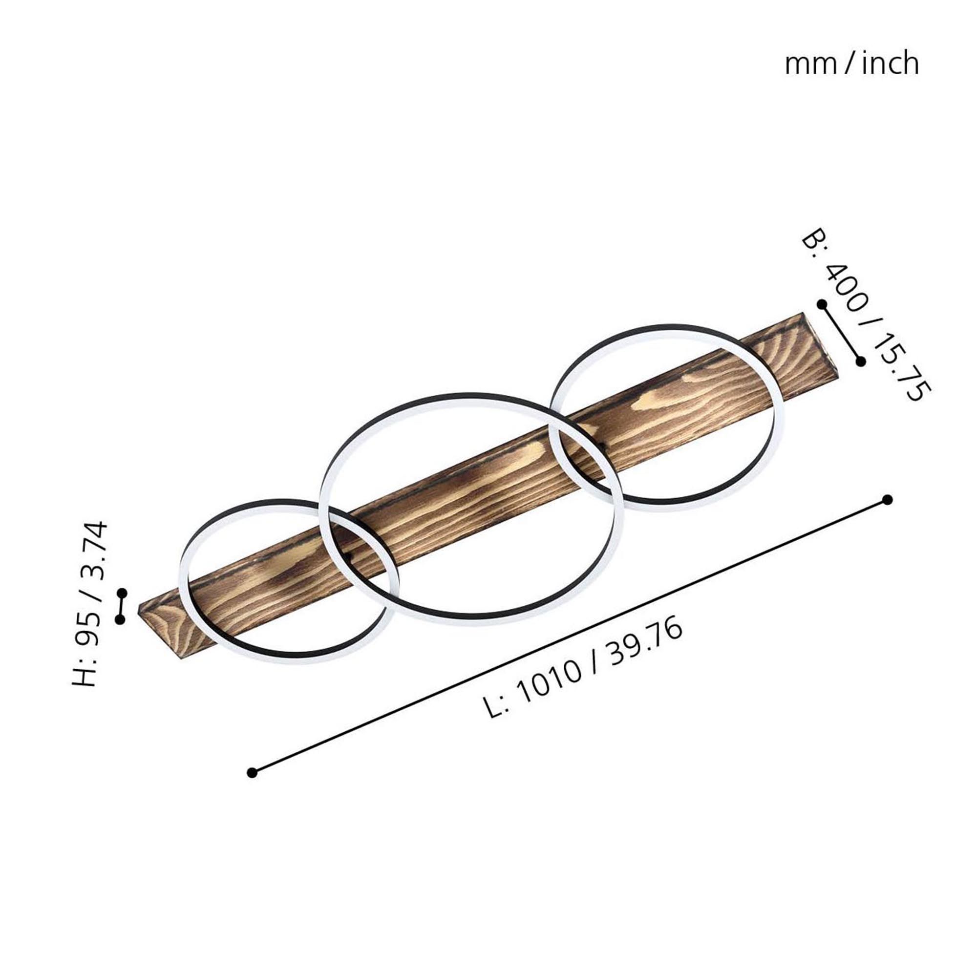 Plafonnier LED BOYAL marron/bois L101cm